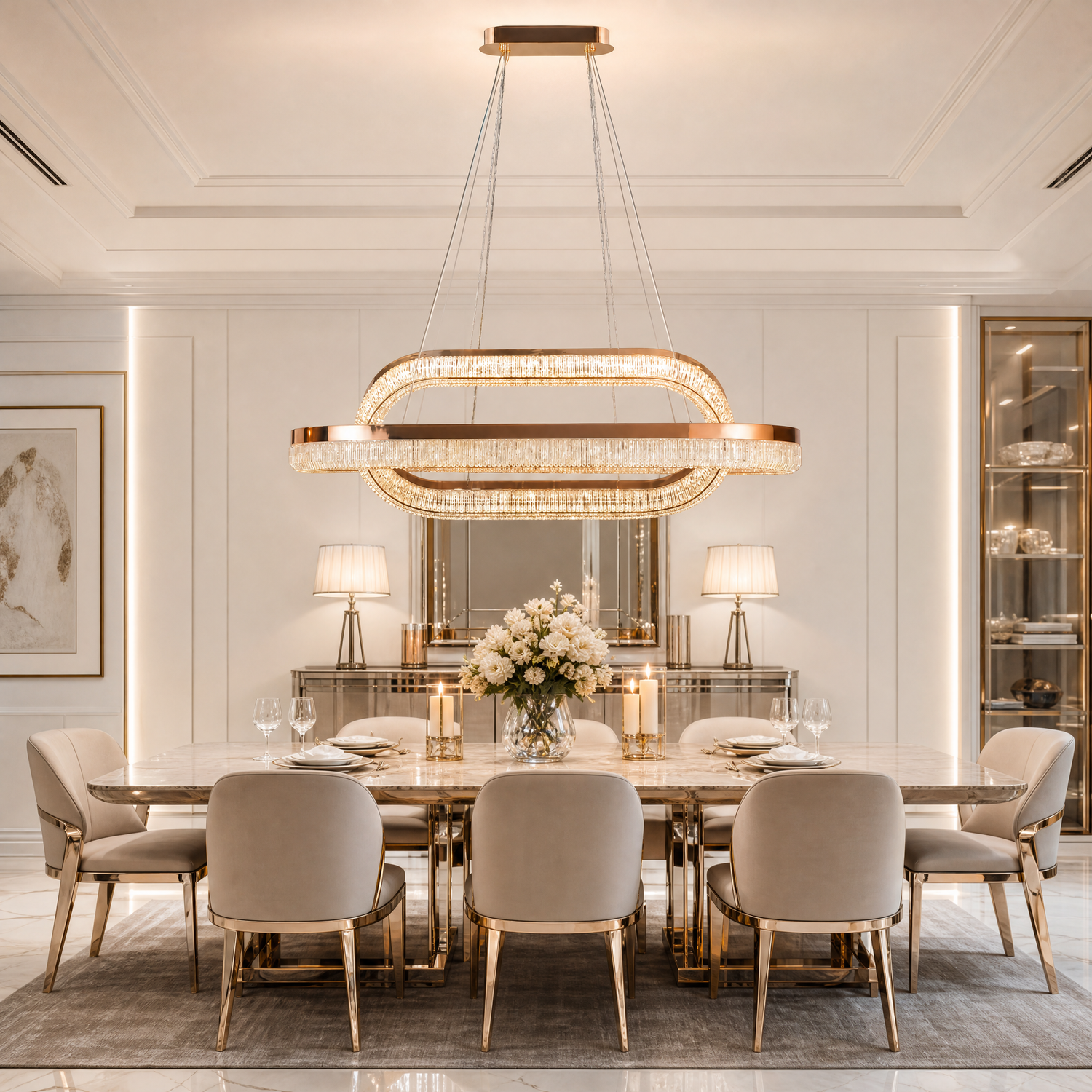 Penombra Ring Duo Halo Chandelier