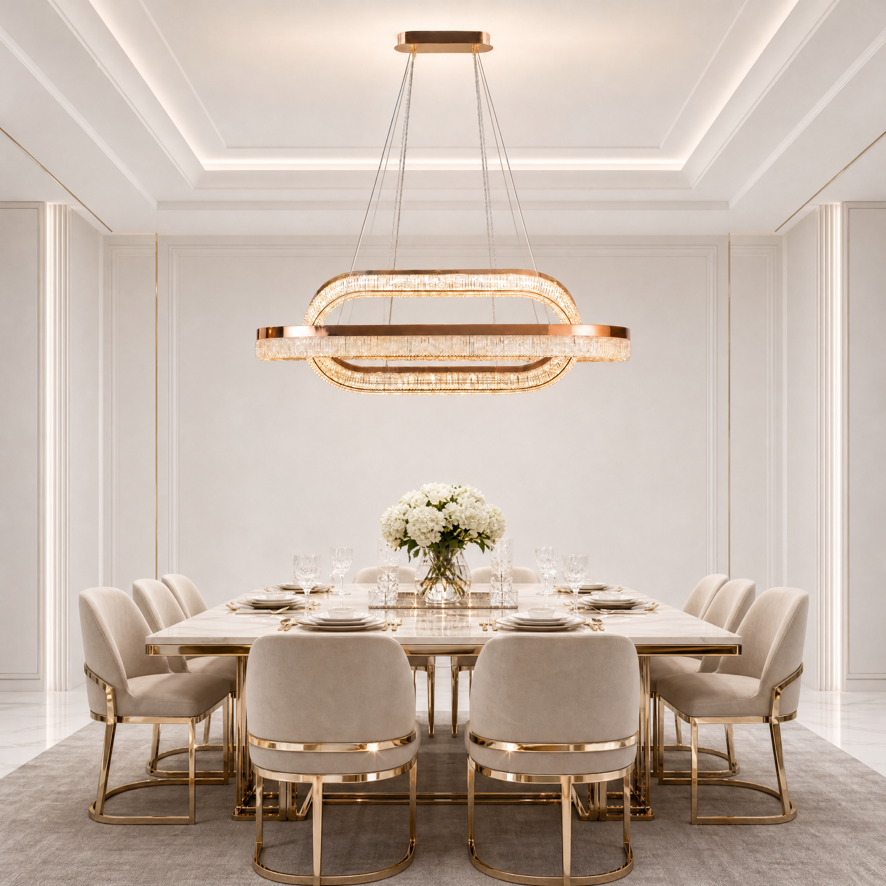 Penombra Ring Duo Halo Chandelier