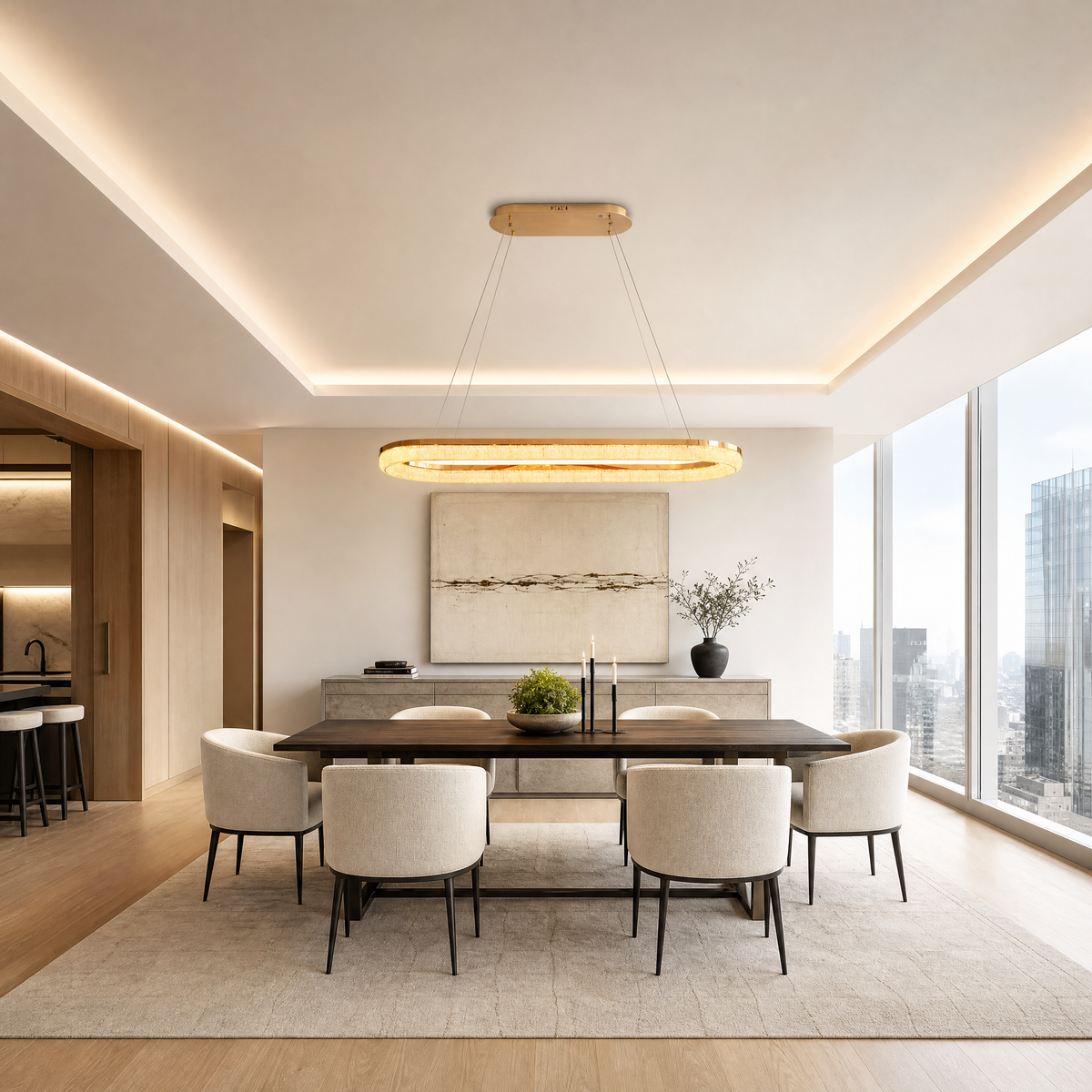 Penombra Ring Rectangular Chandelier