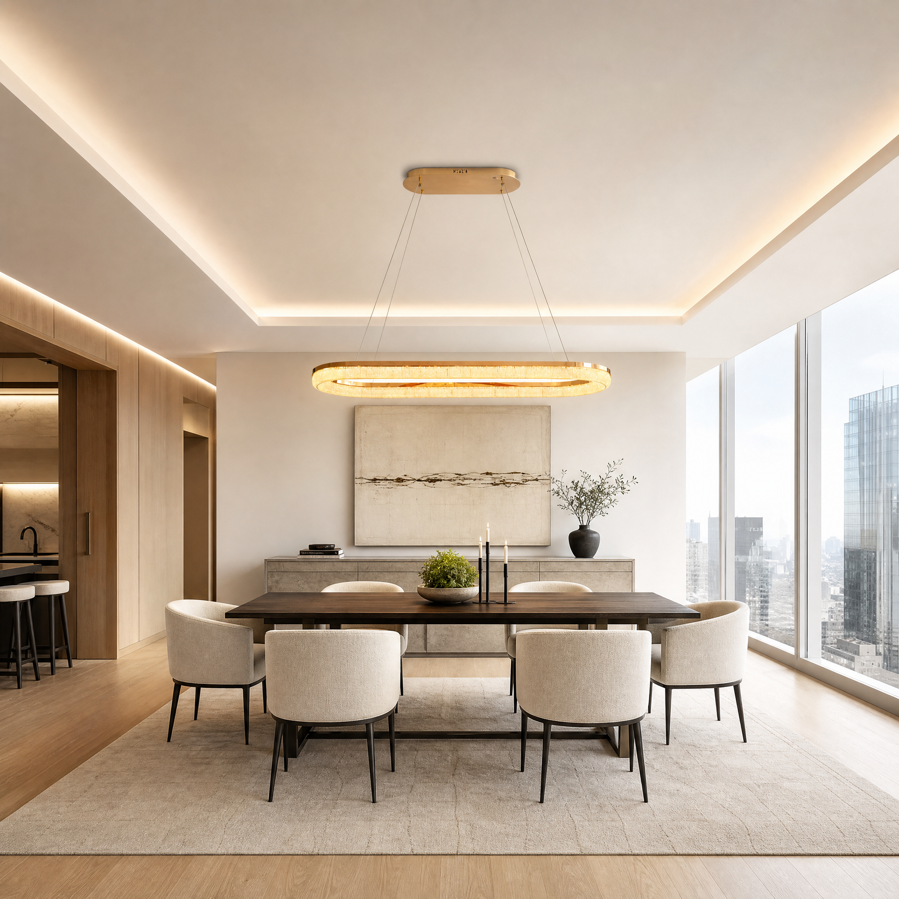 Penombra Ring Rectangular Chandelier