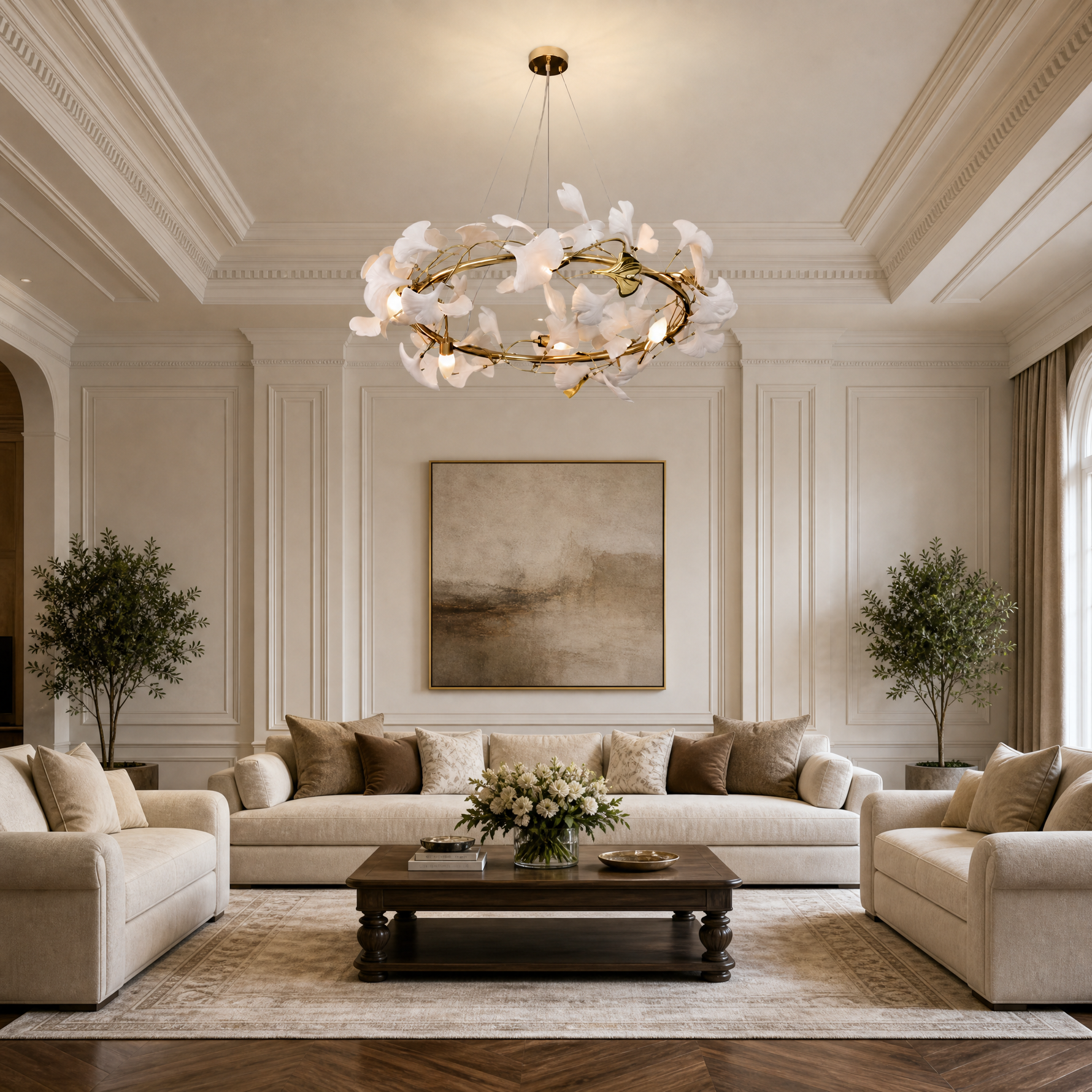 Petalo Ceramic Halo Chandelier