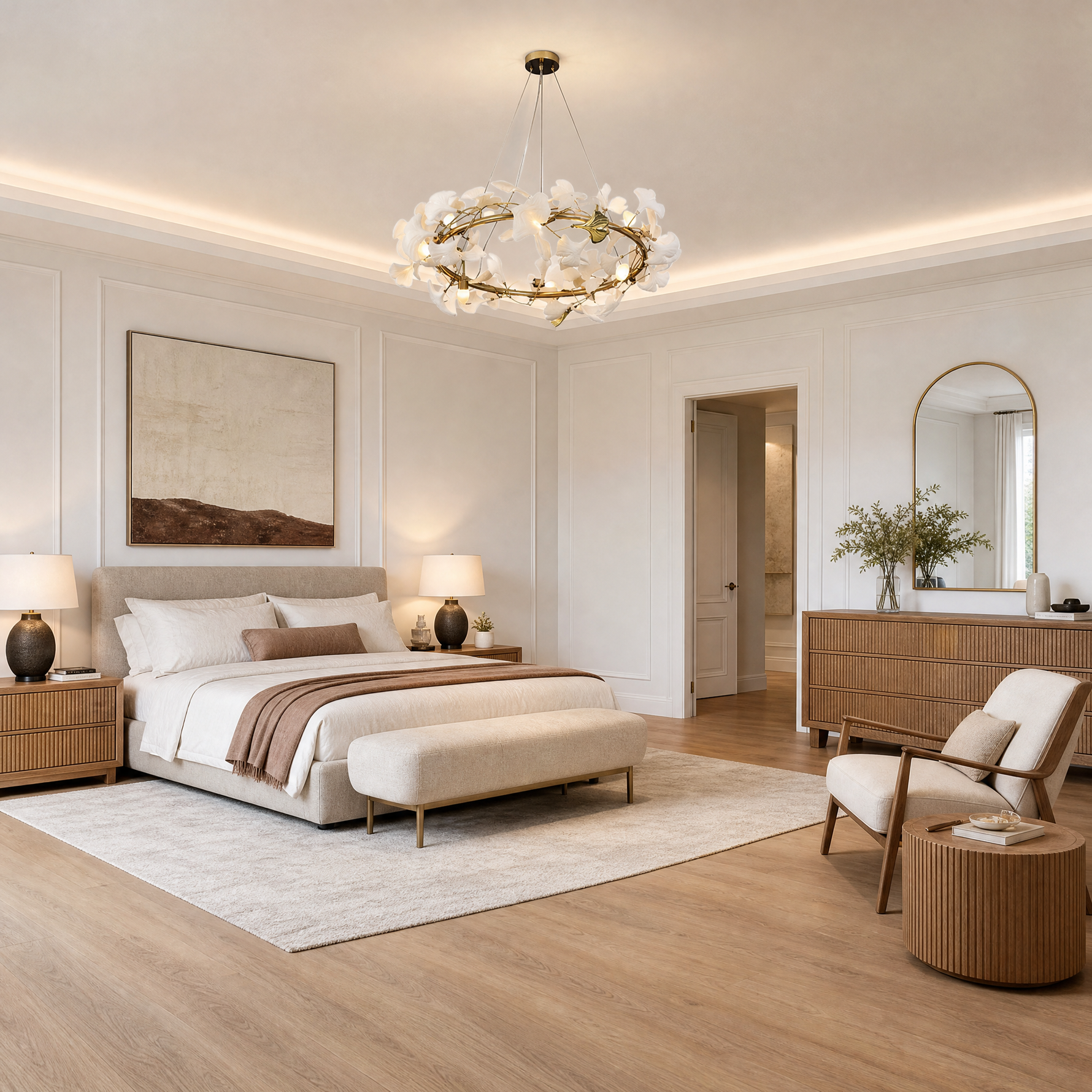 Petalo Ceramic Halo Chandelier