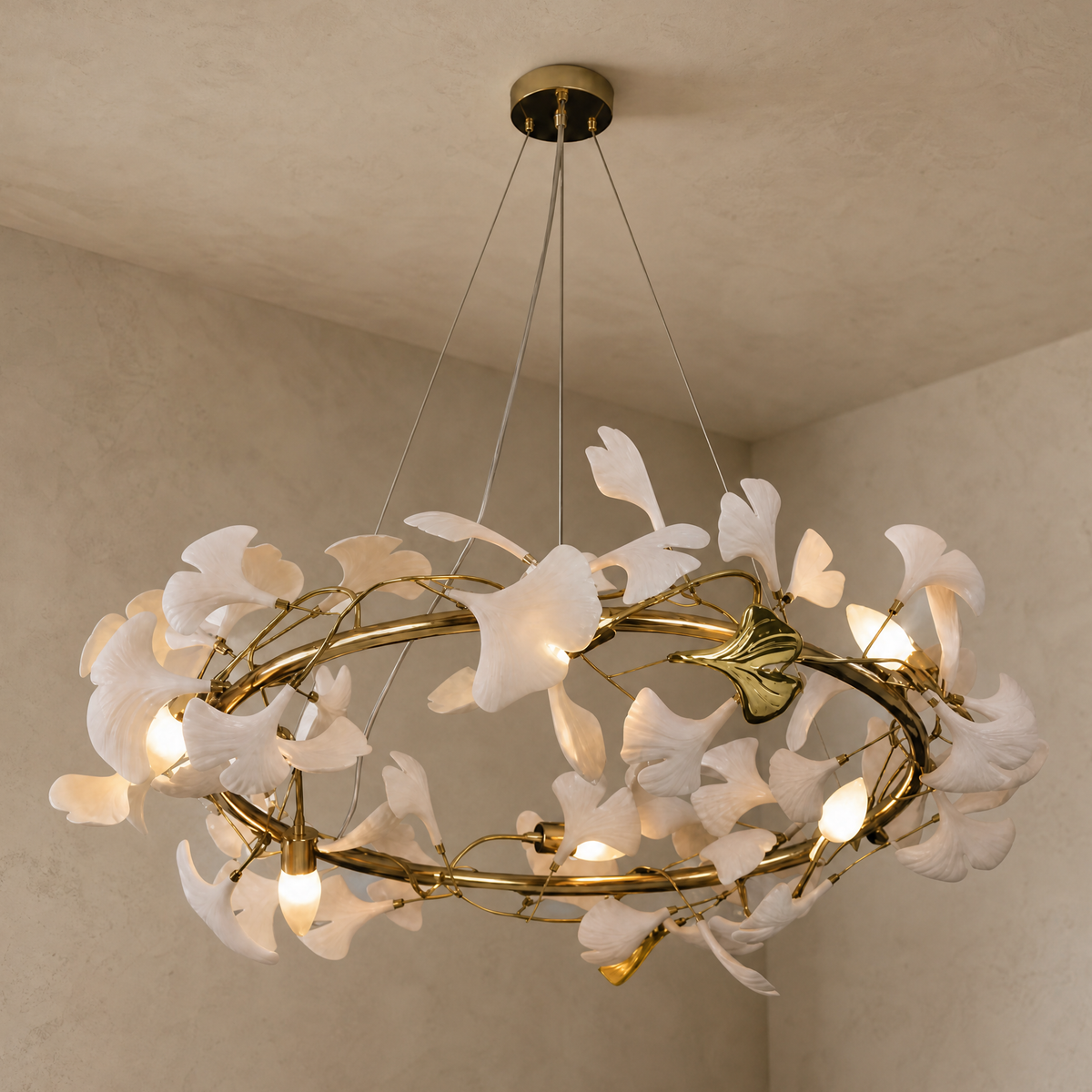 Petalo Ceramic Halo Chandelier