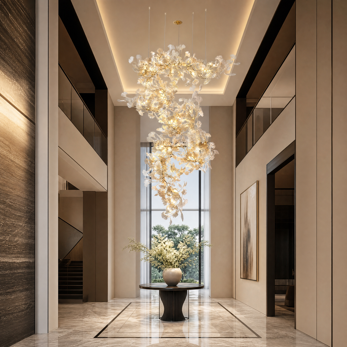 Petalo Ceramic Linear Chandelier