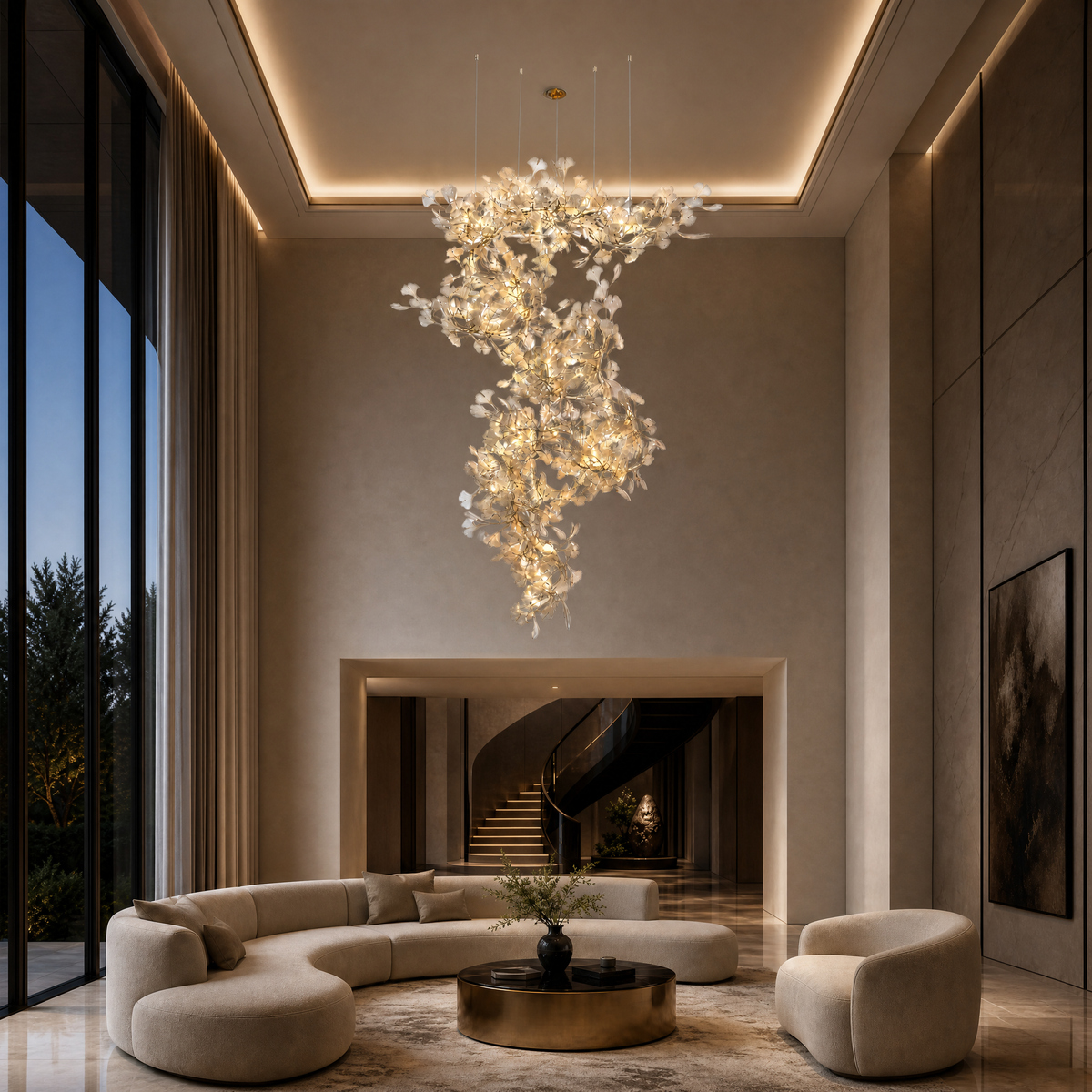Petalo Ceramic Linear Chandelier