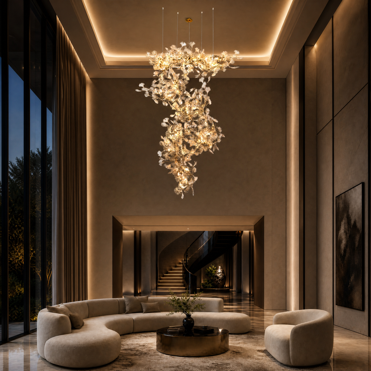 Petalo Ceramic Linear Chandelier