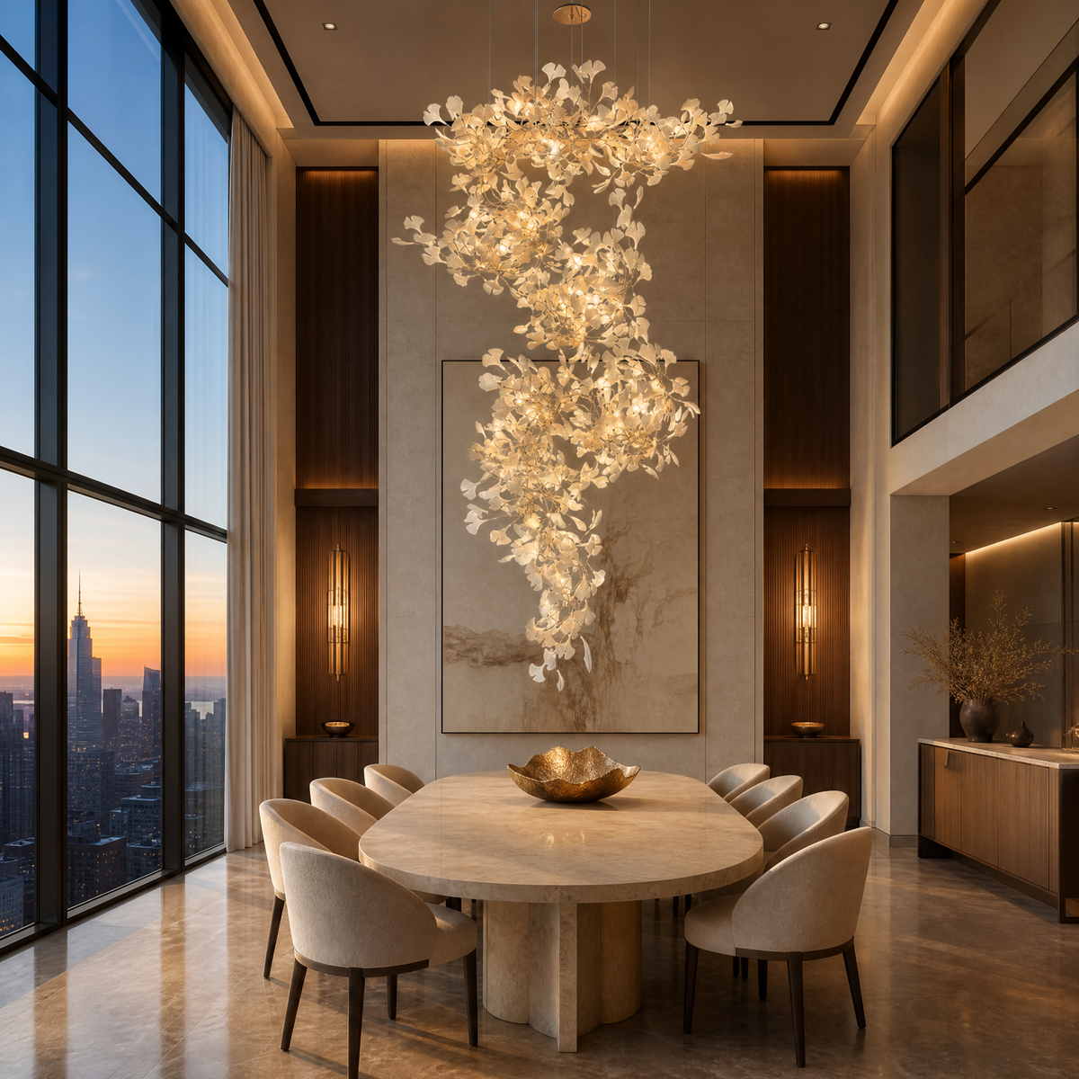 Petalo Ceramic Linear Chandelier