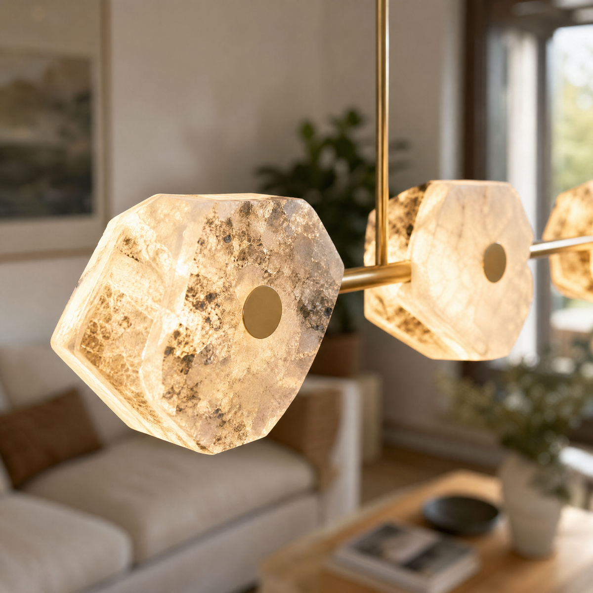 Petra Modern Natural Stone Linear Chandelier