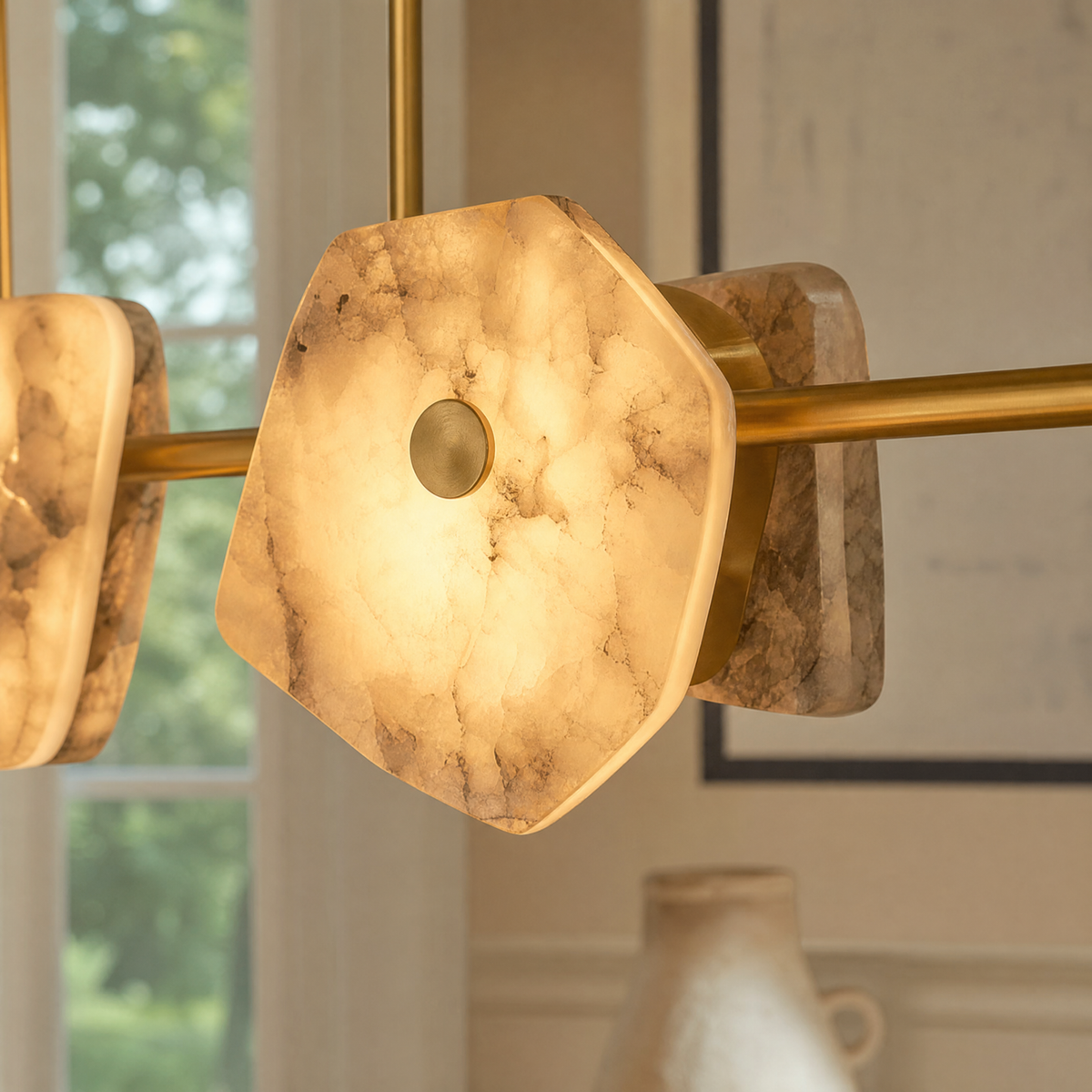 Petra Modern Natural Stone Linear Chandelier