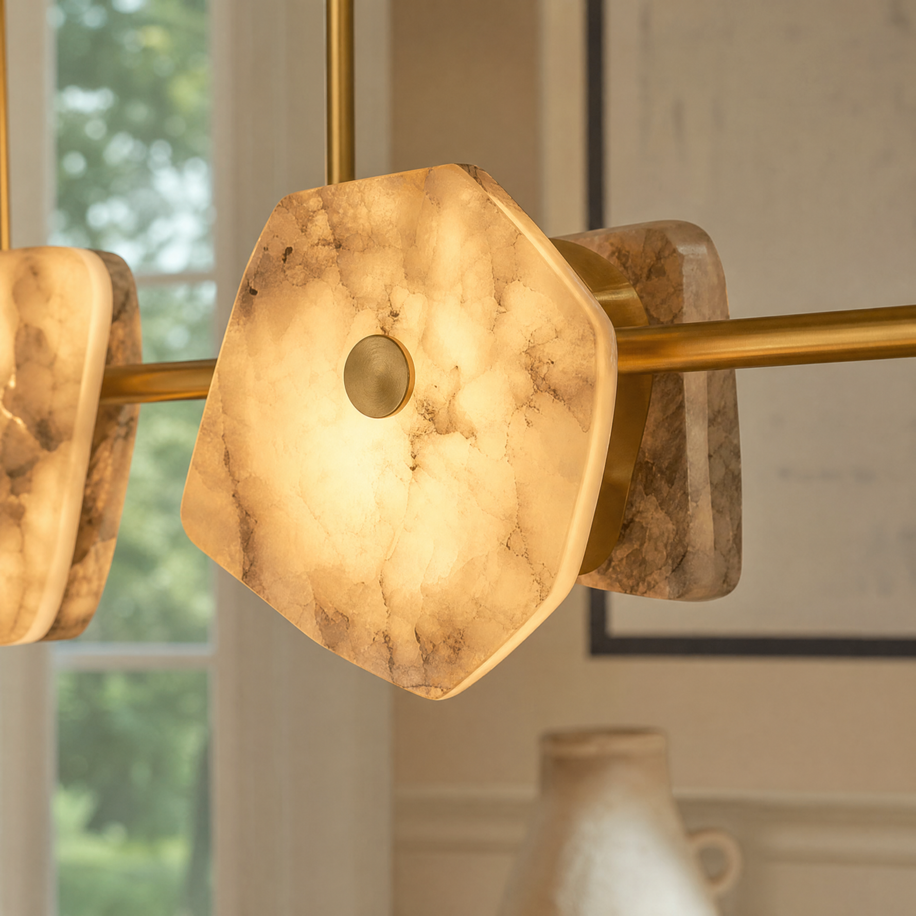 Petra Modern Natural Stone Linear Chandelier