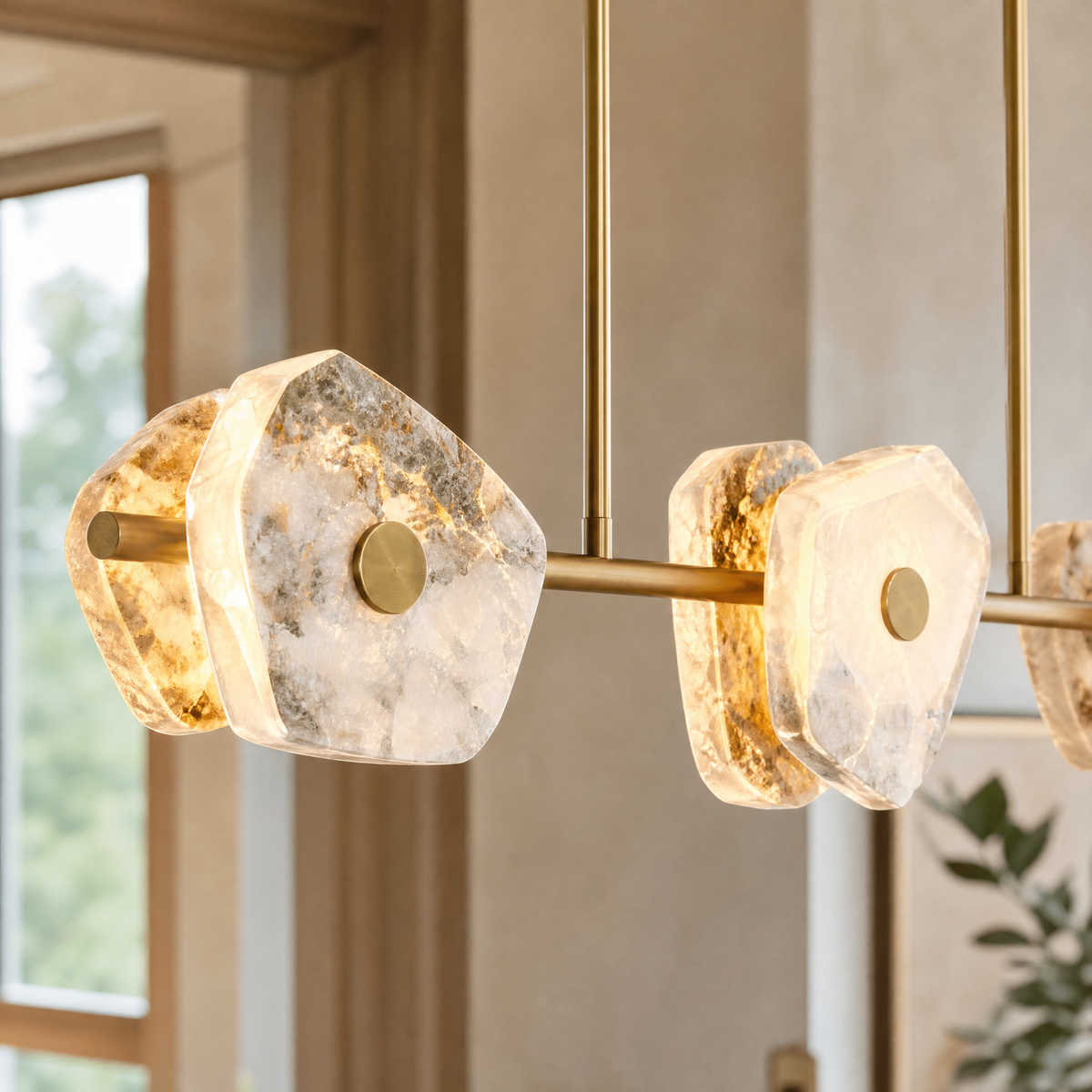Petra Modern Natural Stone Linear Chandelier