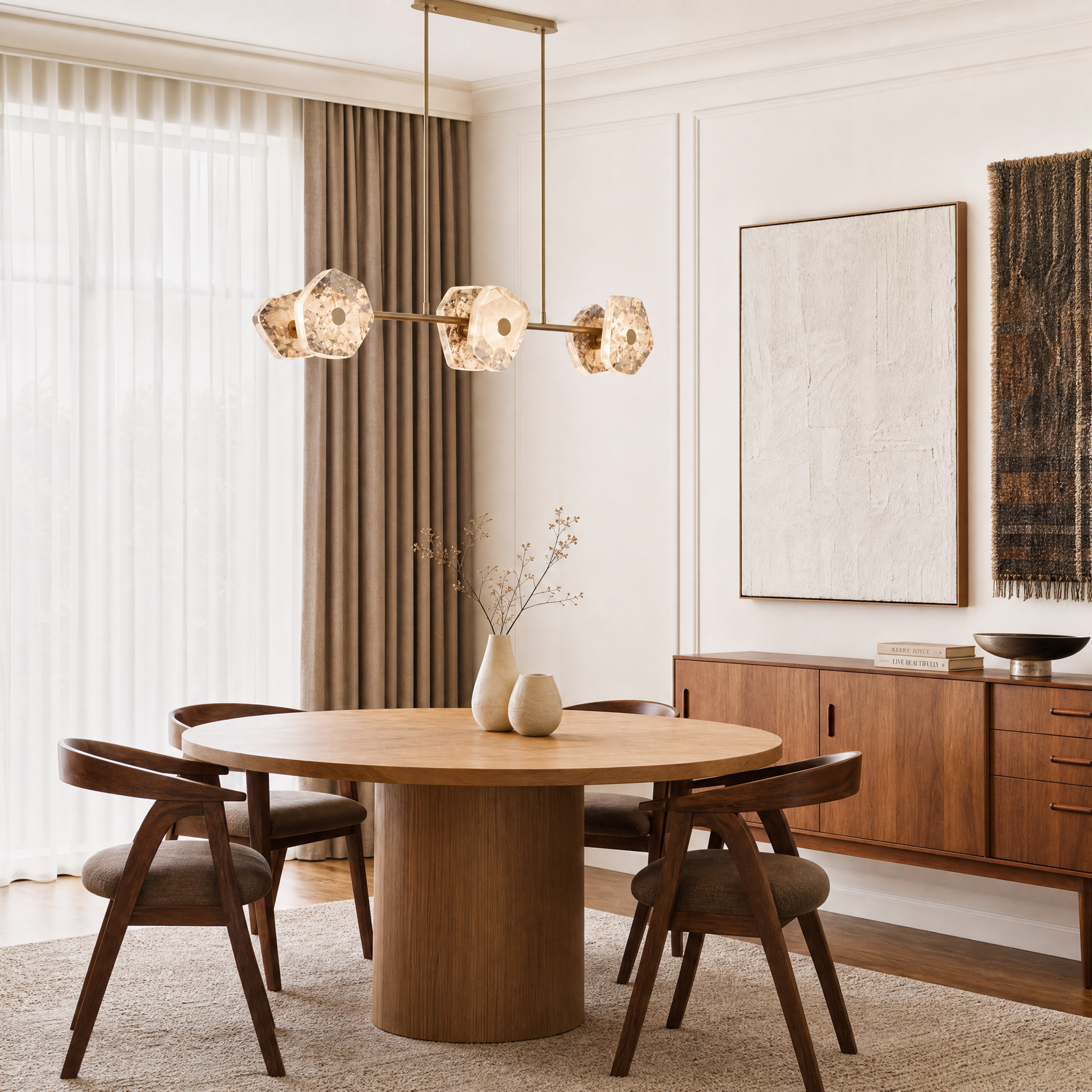 Petra Modern Natural Stone Linear Chandelier