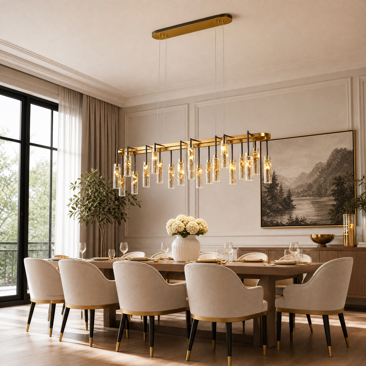 Phoenix Tree Modern Linear Dining Pendant Light