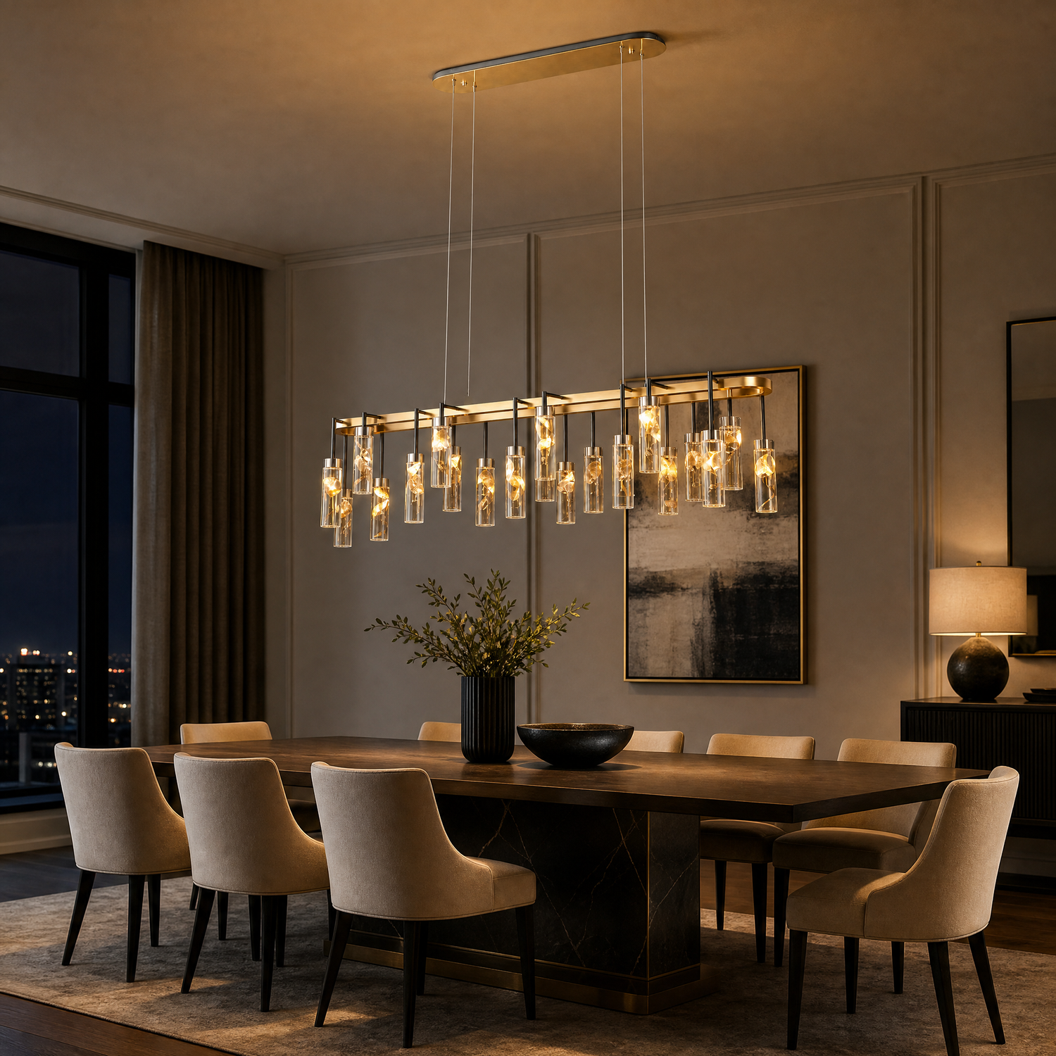 Phoenix Tree Modern Linear Dining Pendant Light