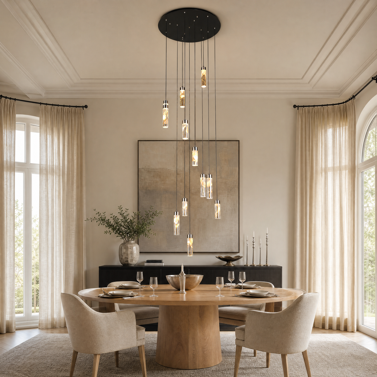 Phoenix Tree Modern Multi-Tier Cluster Chandelier
