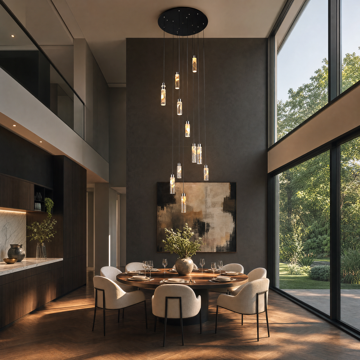 Phoenix Tree Modern Multi-Tier Cluster Chandelier