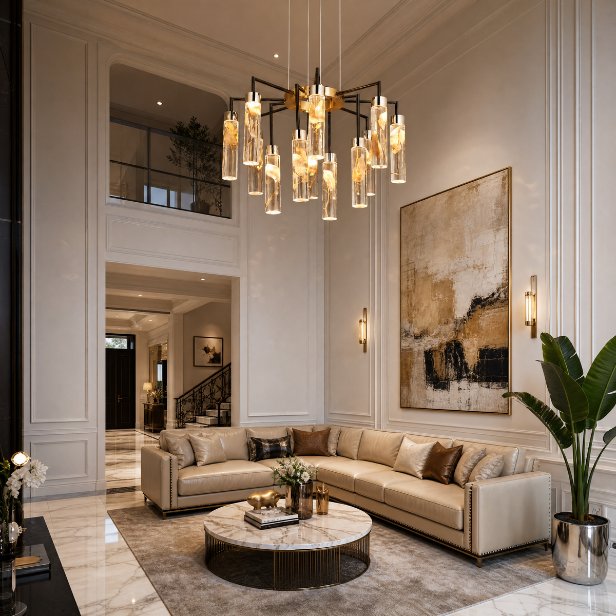 Phoenix Tree Modern Sculptural Ring Chandelier