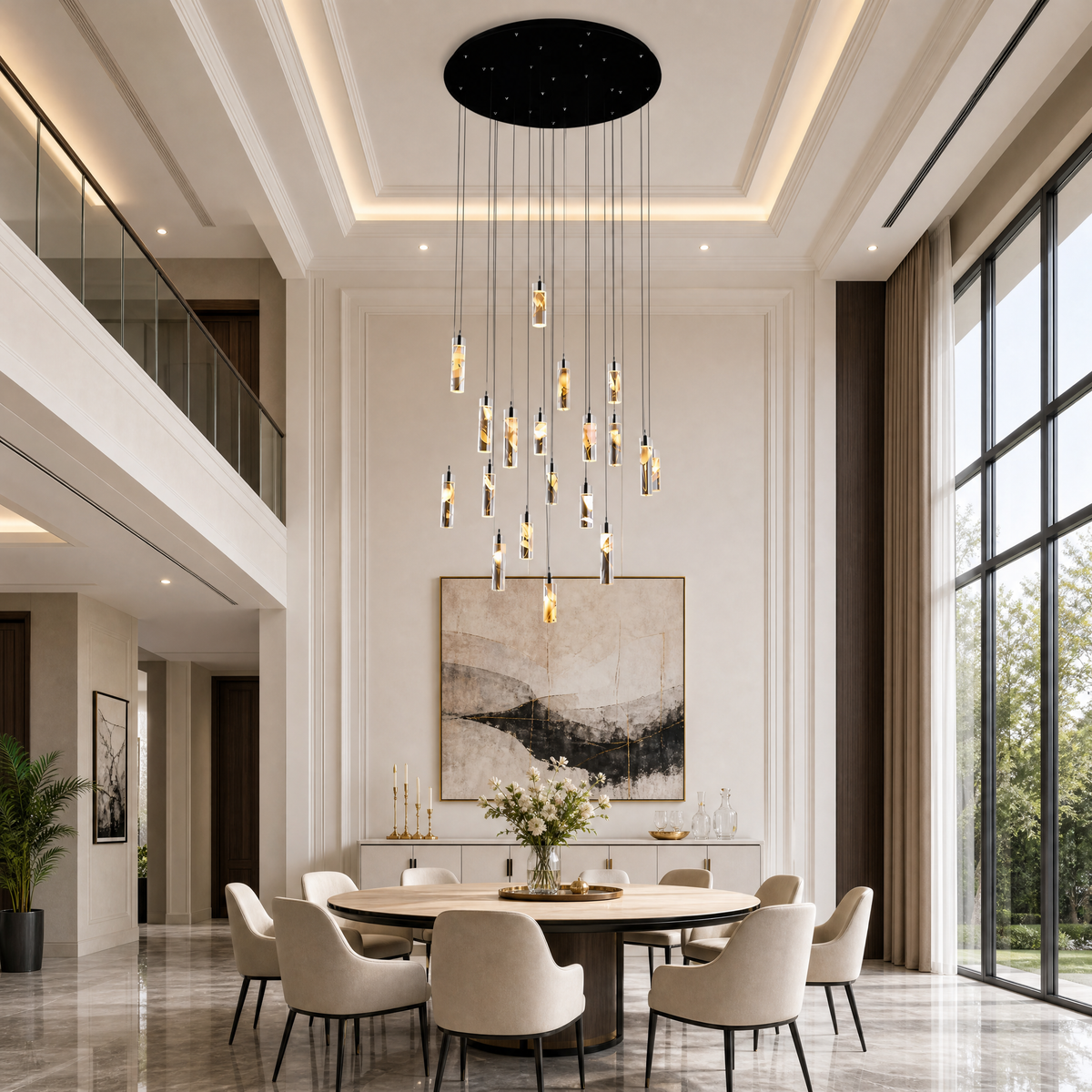 Phoenix Tree Modern Sculptural Ring Chandelier