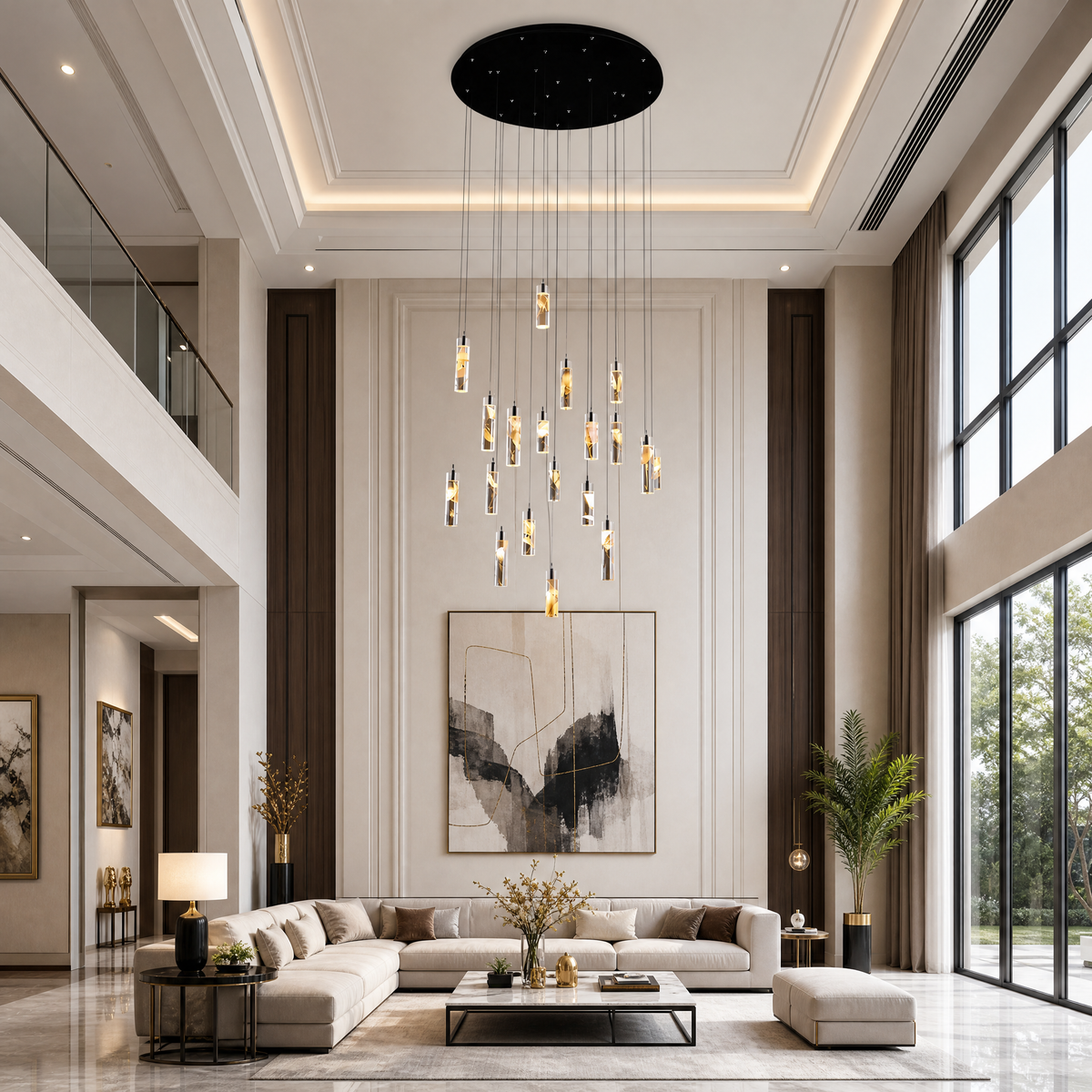 Phoenix Tree Modern Sculptural Ring Chandelier