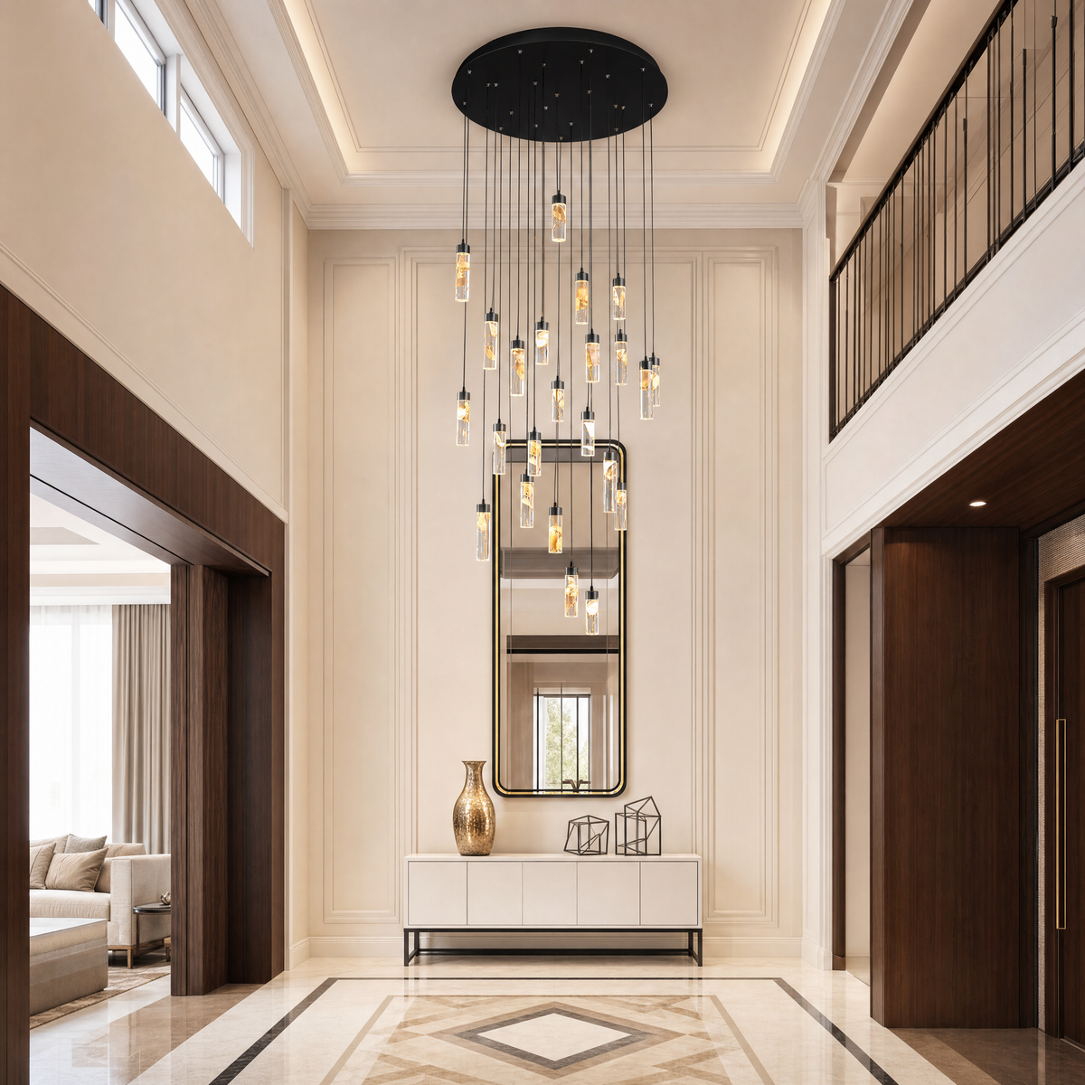 Phoenix Tree Modern Sculptural Ring Chandelier