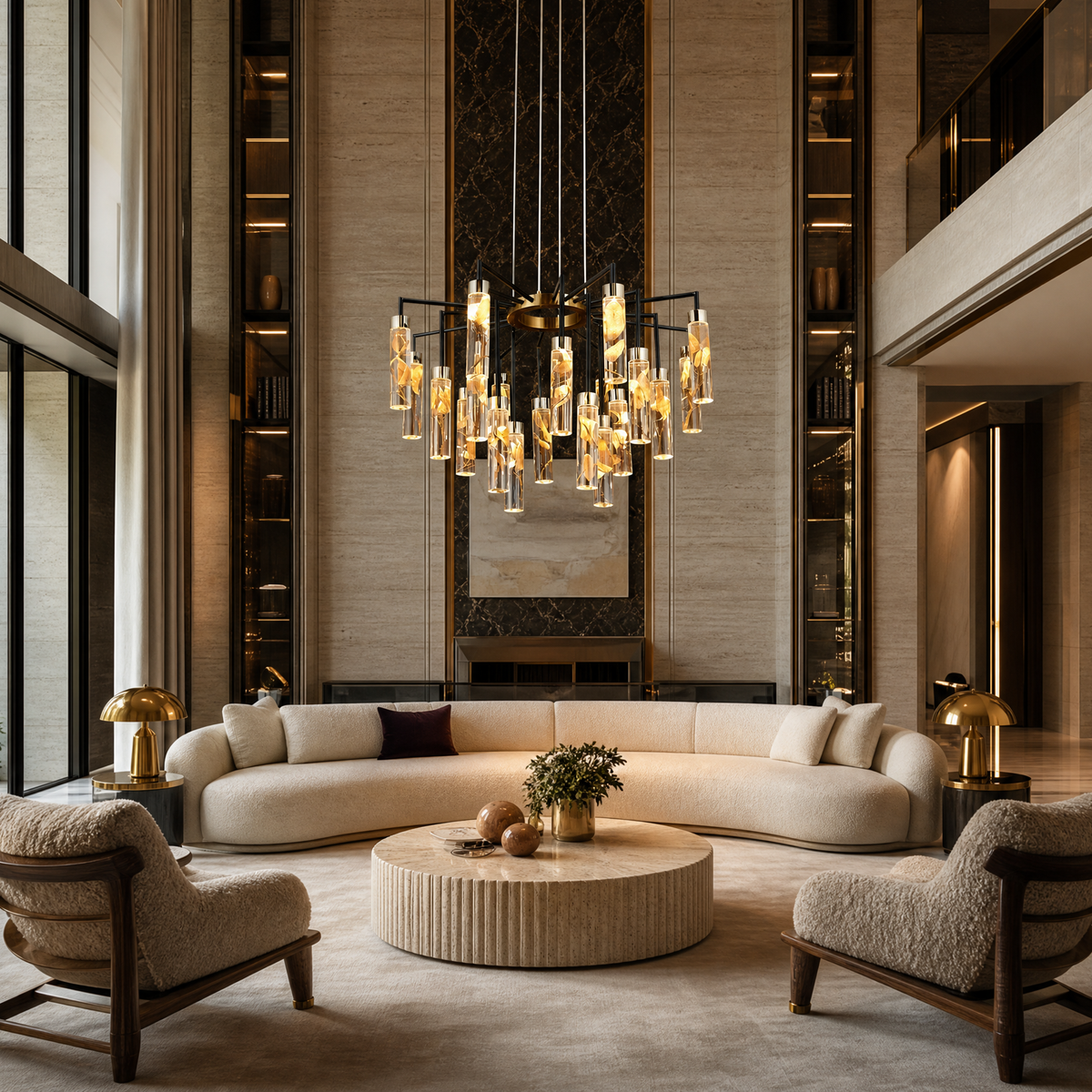 Phoenix Tree Modern Sculptural Ring Chandelier