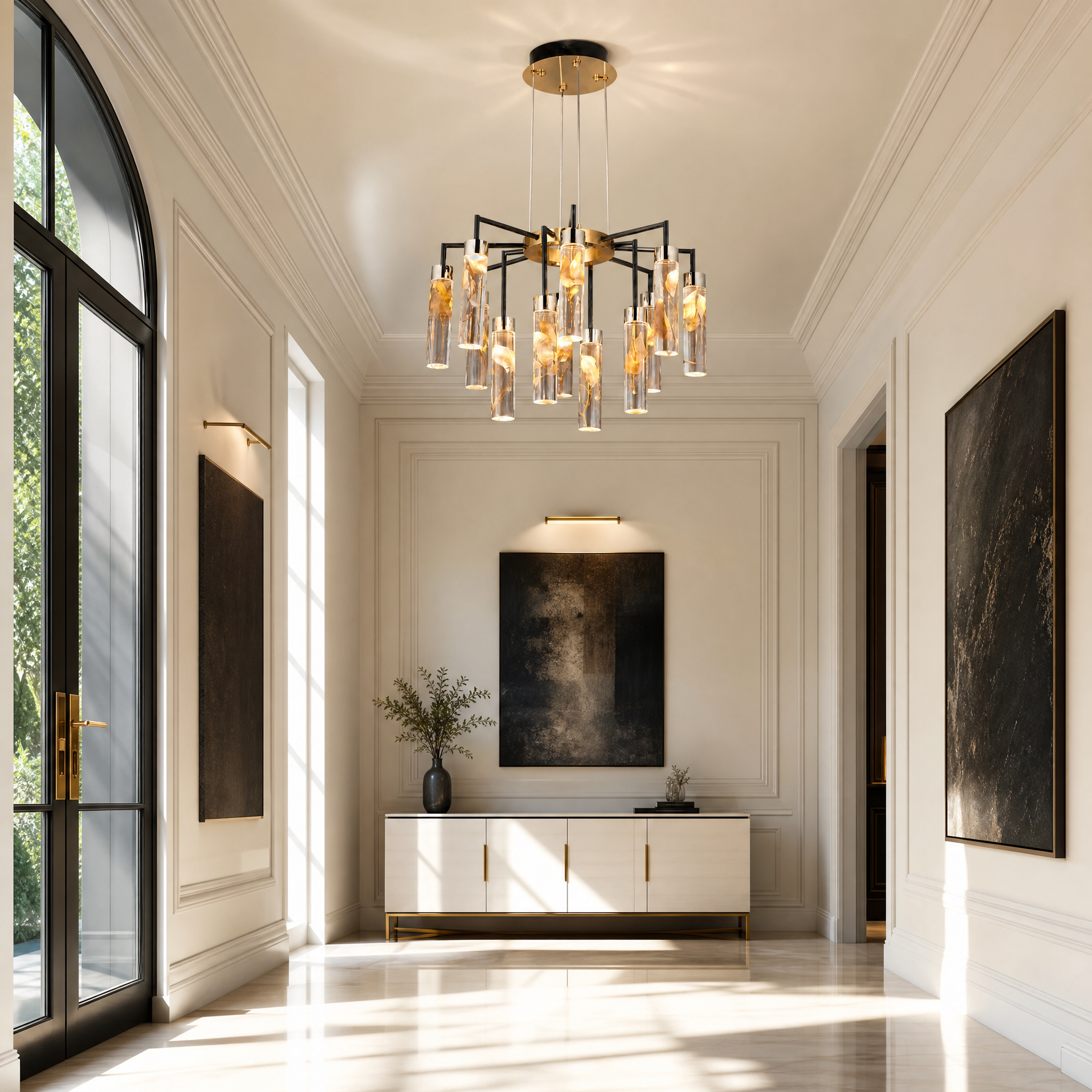 Phoenix Tree Modern Sculptural Ring Chandelier