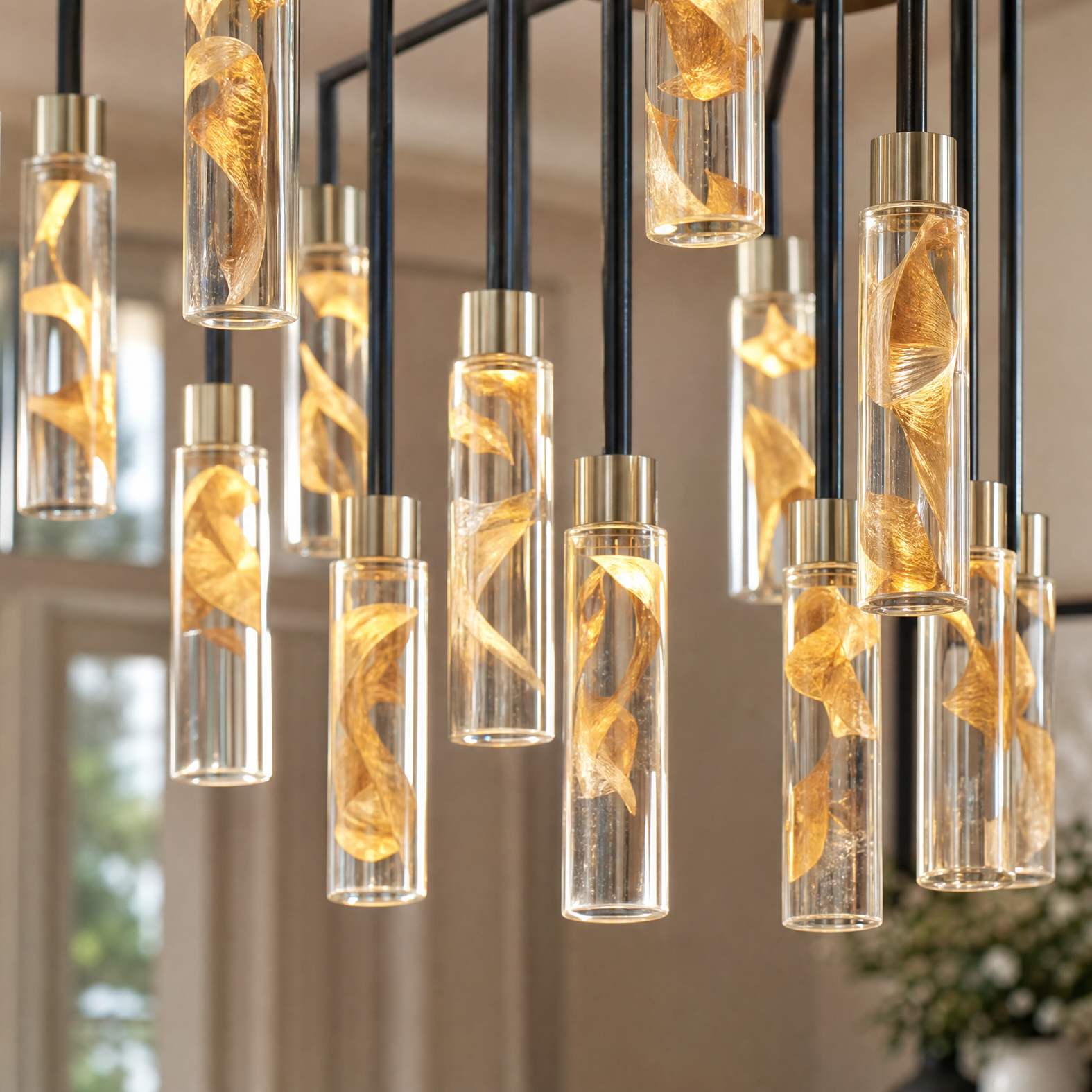 Phoenix Tree Modern Sculptural Ring Chandelier
