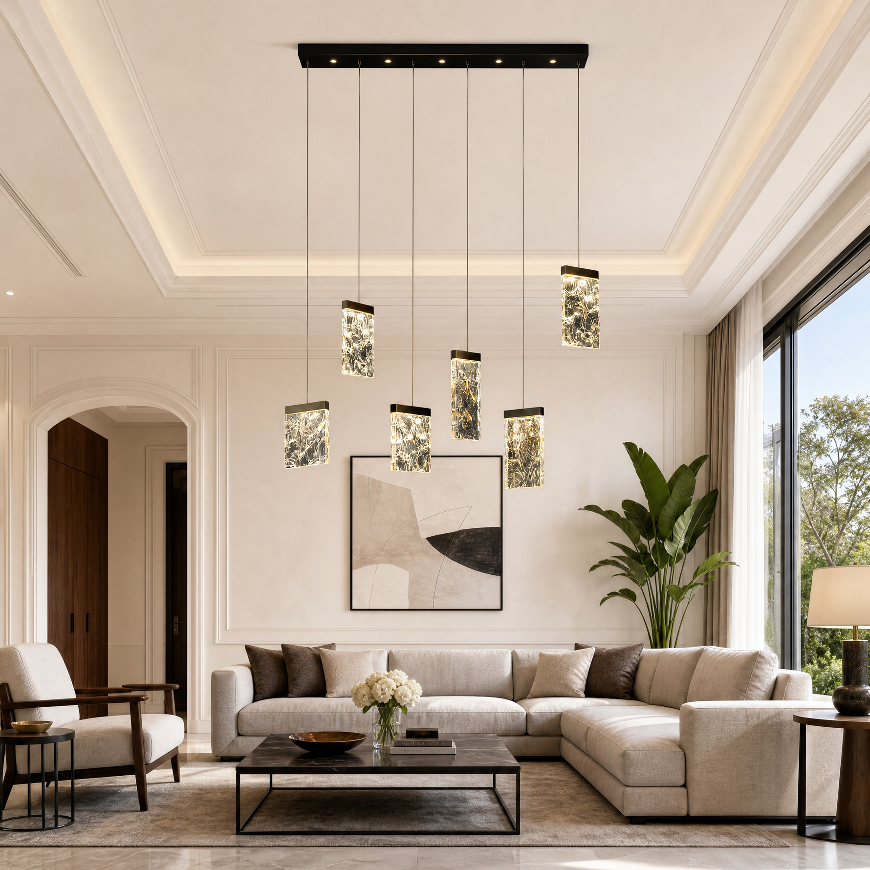 Picturesque Modern Linear Dining Pendant Light