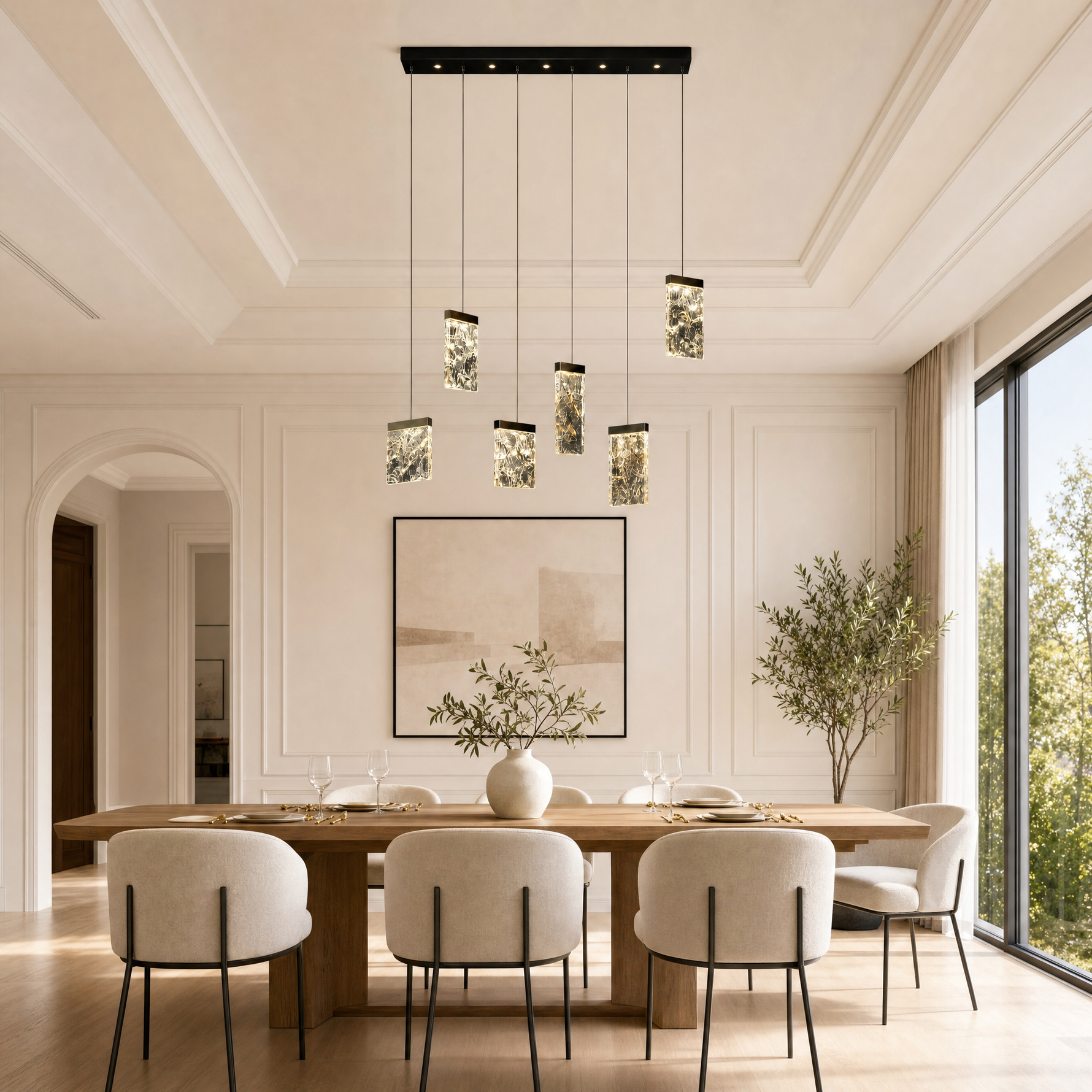 Picturesque Modern Linear Dining Pendant Light