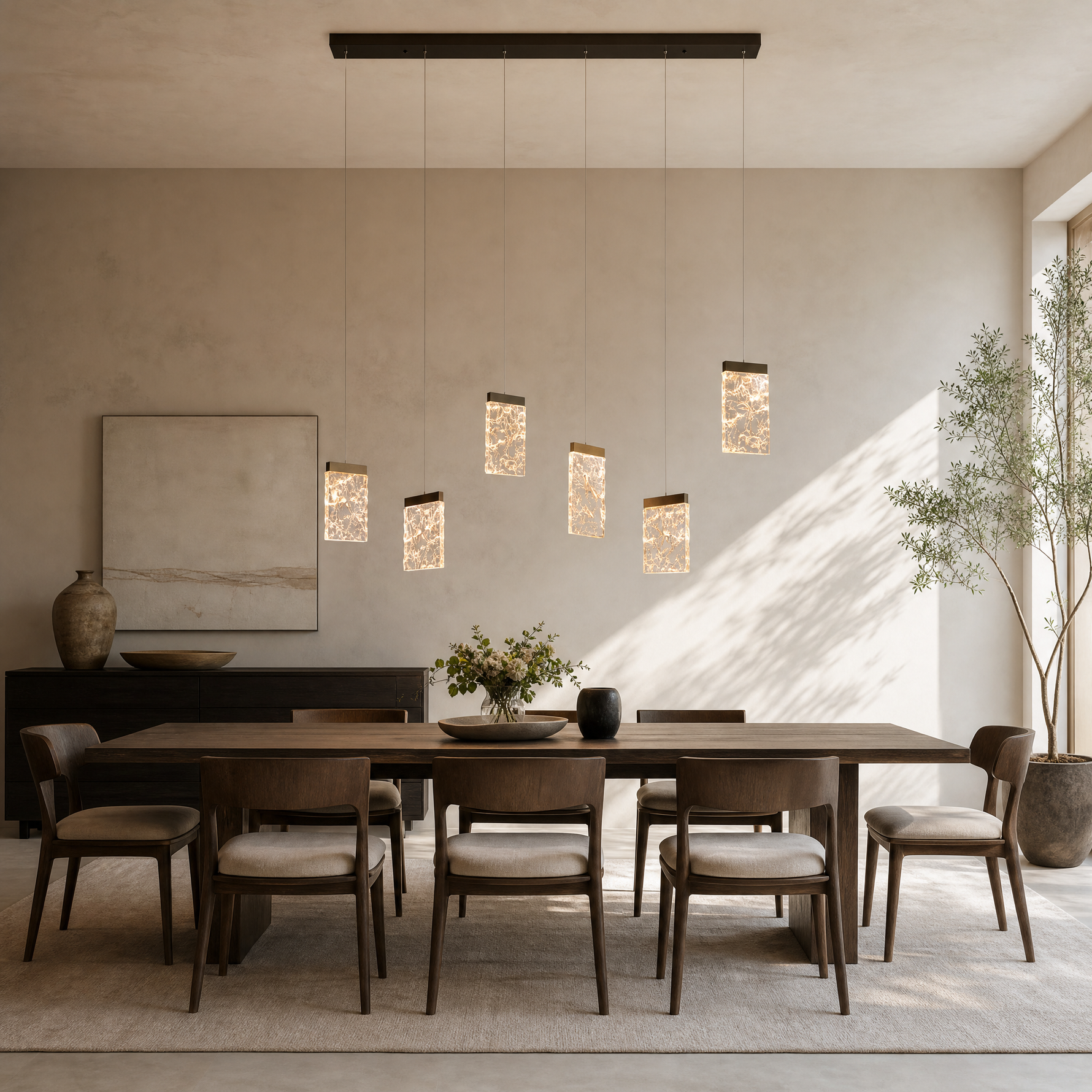 Picturesque Modern Linear Dining Pendant Light