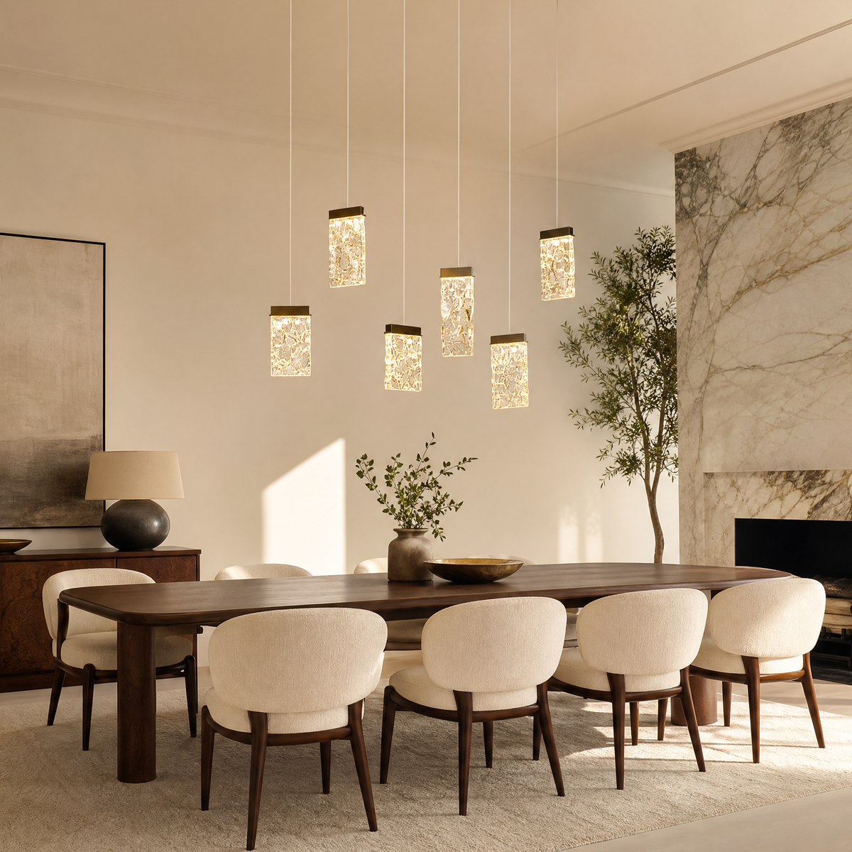 Picturesque Modern Linear Dining Pendant Light