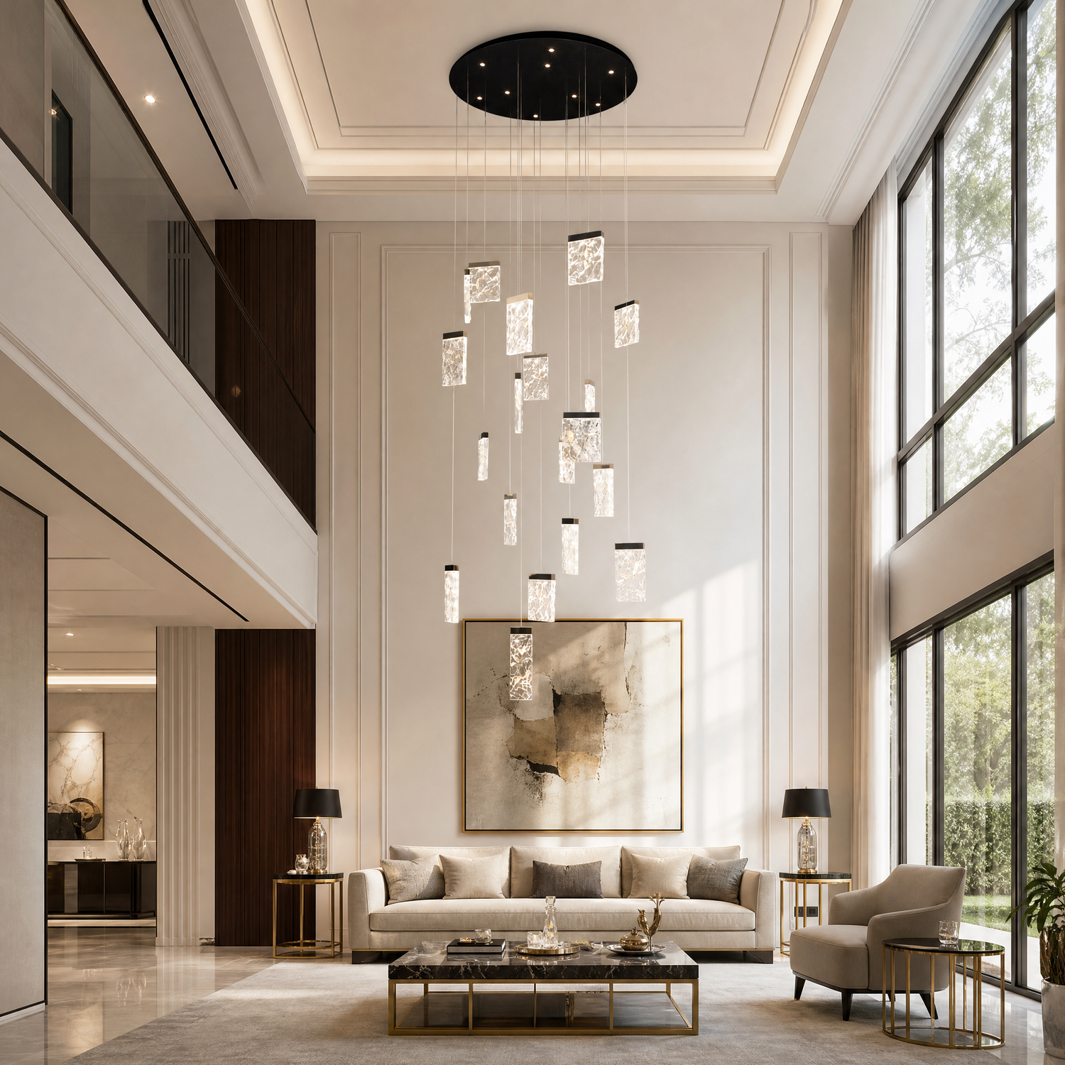 Picturesque Modern Sculptural Pendant Light