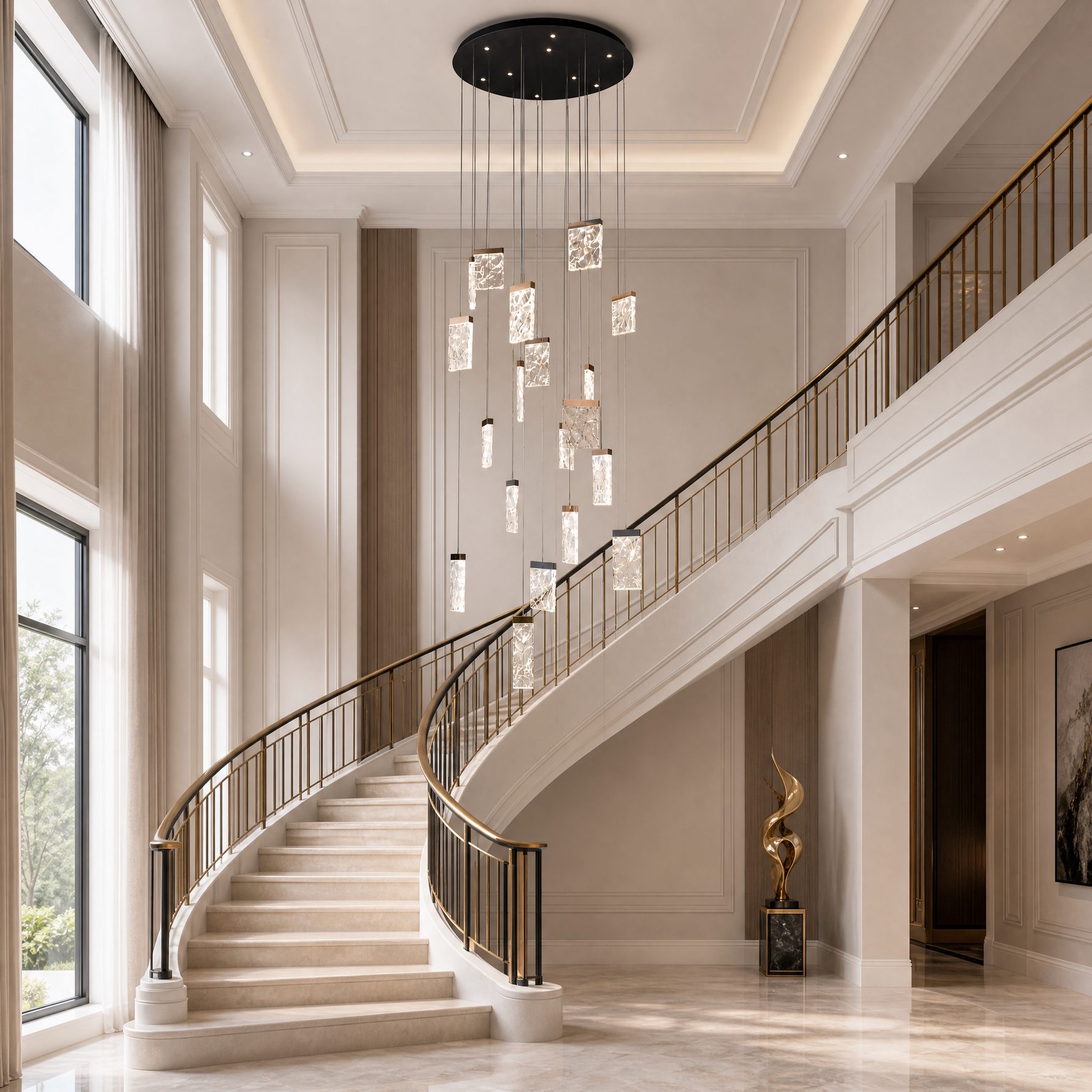 Picturesque Modern Sculptural Pendant Light