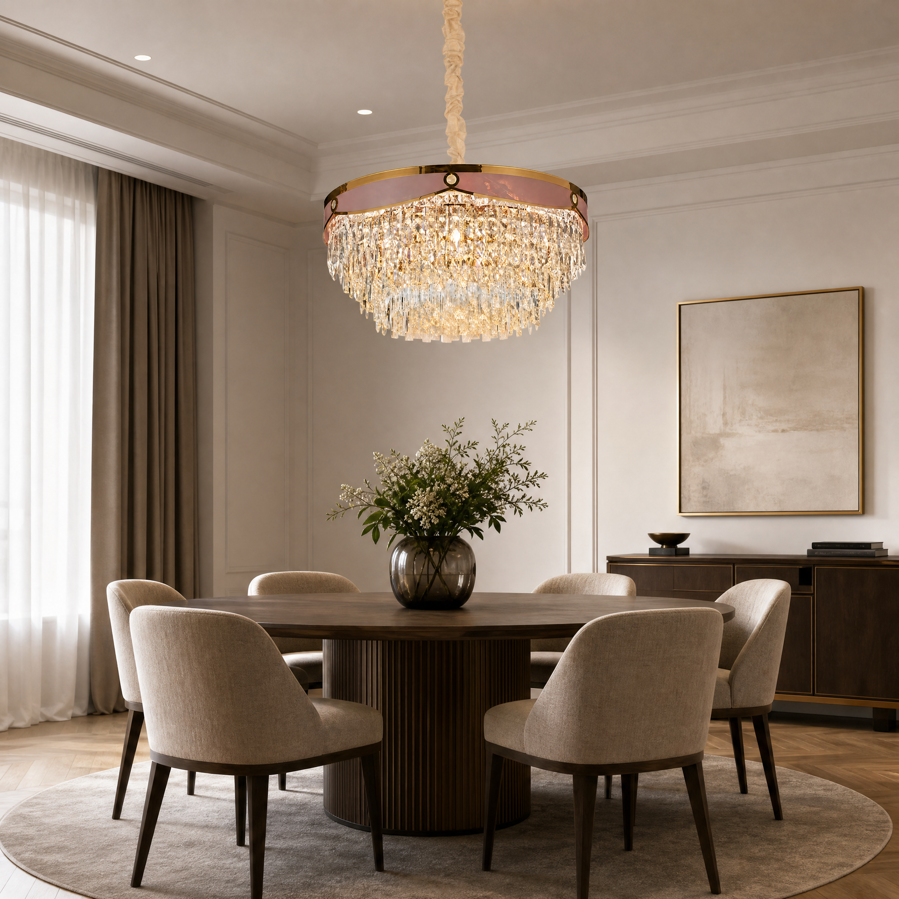 Pietra Crystal Halo Chandelier