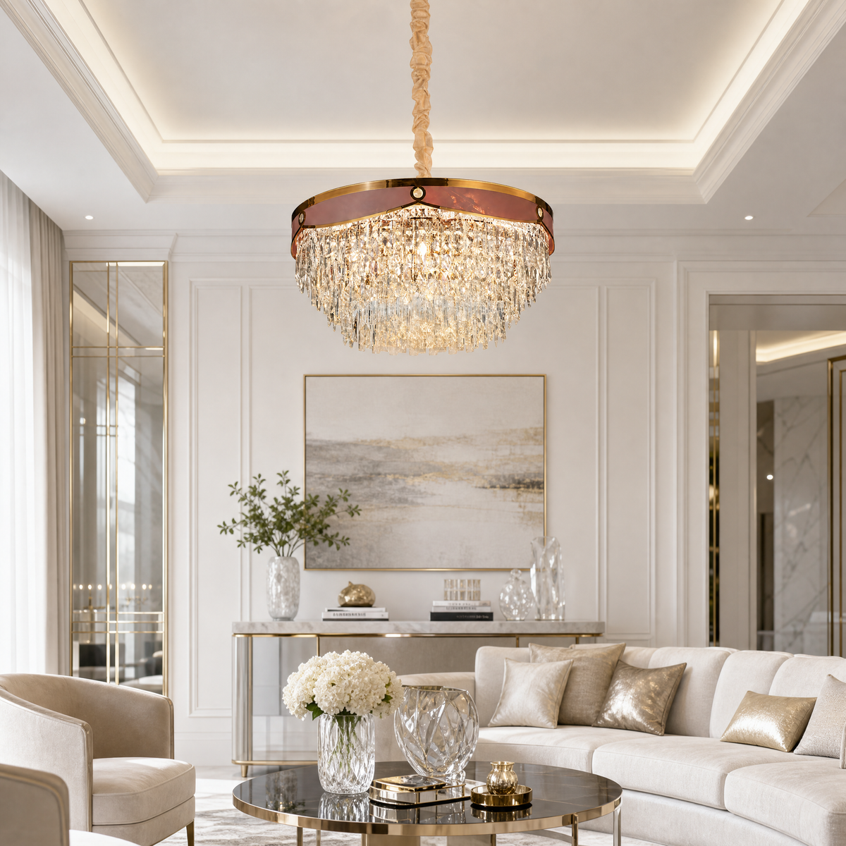 Pietra Crystal Halo Chandelier
