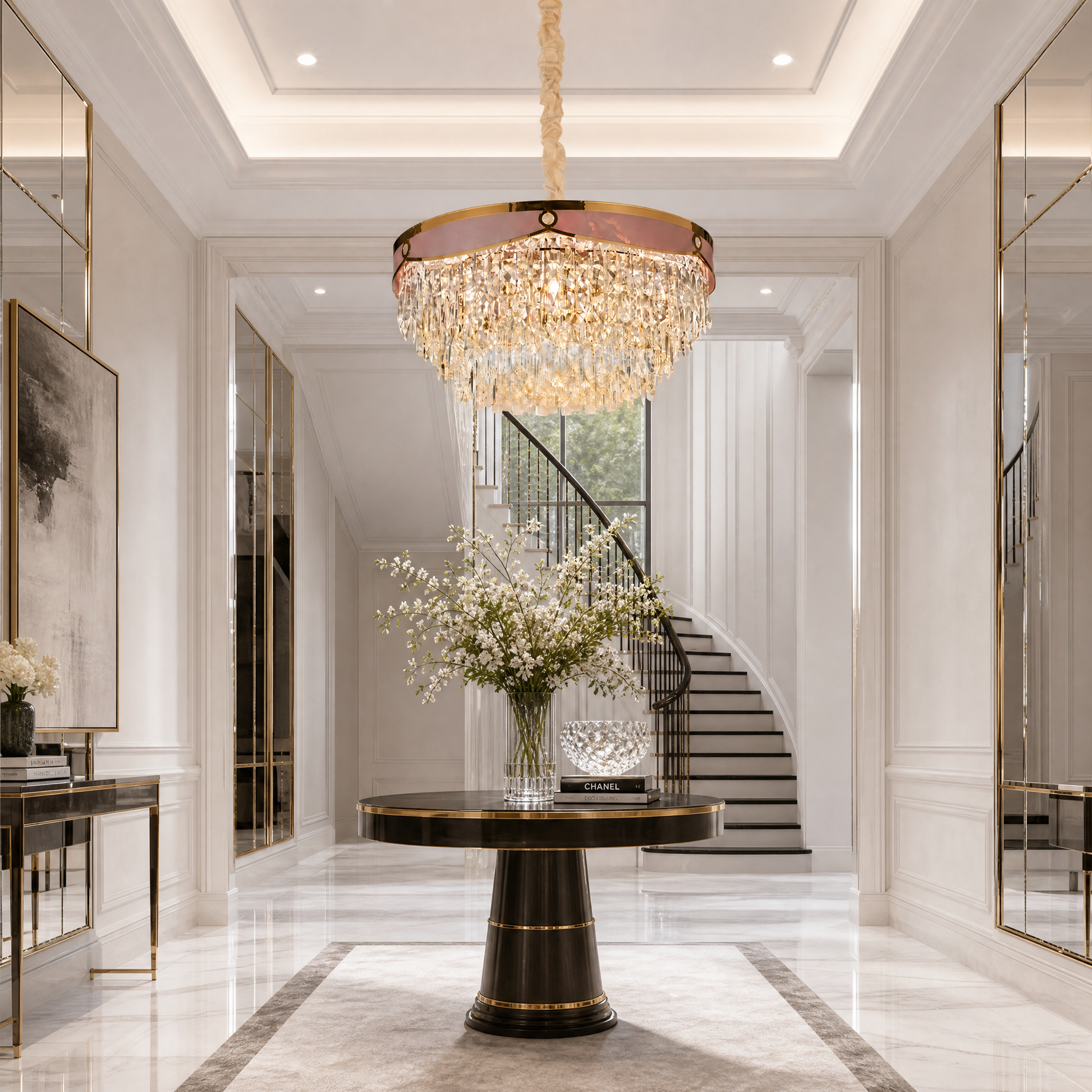 Pietra Crystal Halo Chandelier