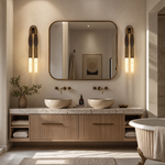 Pillar Light Ink Brush Alabaster Twin Wall Sconce