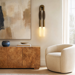 Pillar Light Ink Brush Alabaster Twin Wall Sconce