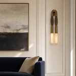 Pillar Light Ink Brush Alabaster Twin Wall Sconce