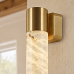 Pillar Light Slim Rod Alabaster Column Wall Sconce