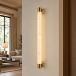 Pillar Light Slim Rod Alabaster Column Wall Sconce