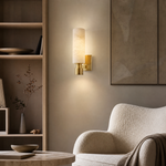 Pillar Light Tall Column Alabaster Brass Wall Sconce