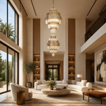 Pioggia Crystal Duo Chandelier
