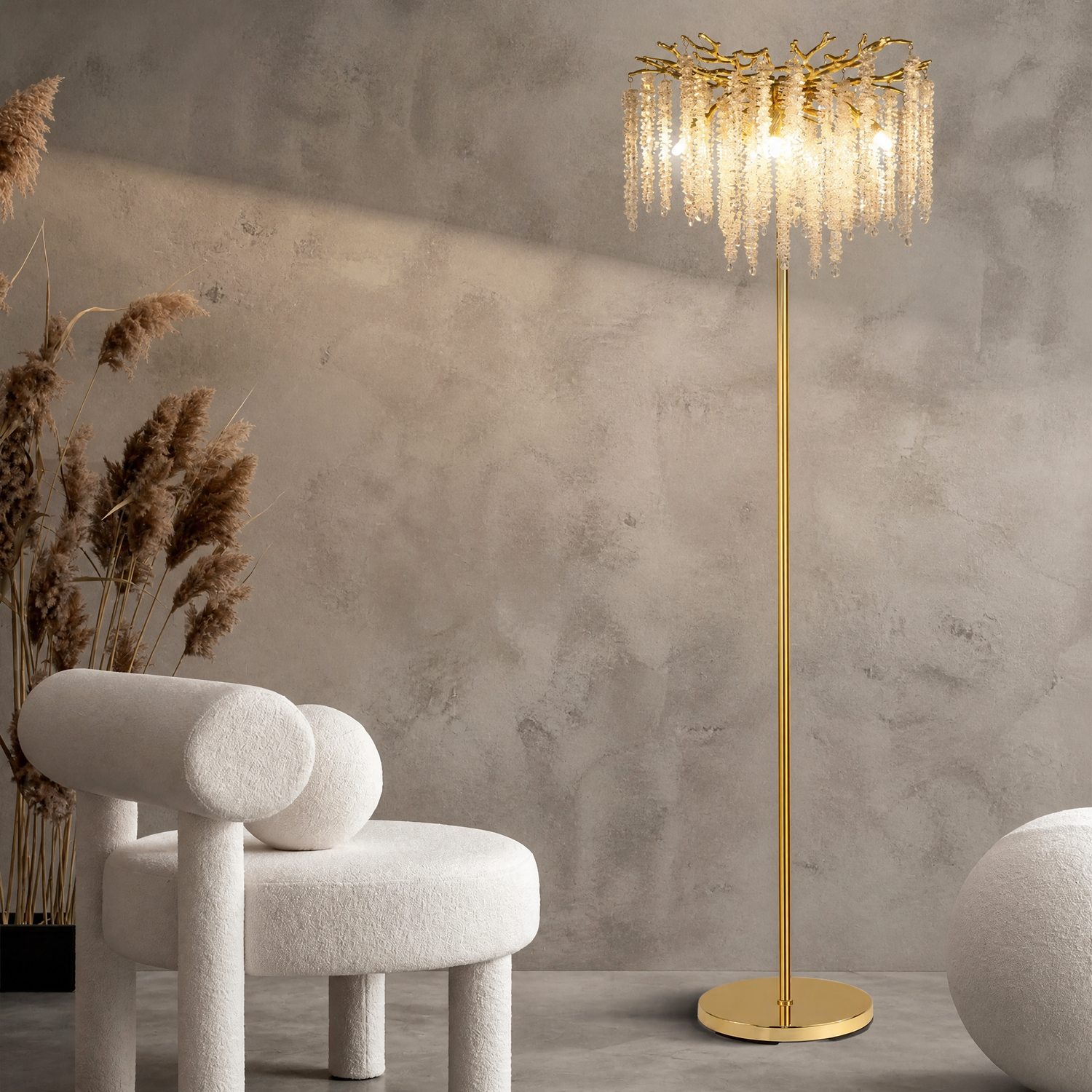 Plastic-Ginkgo Leaf Pendant Light 1500 - Gold