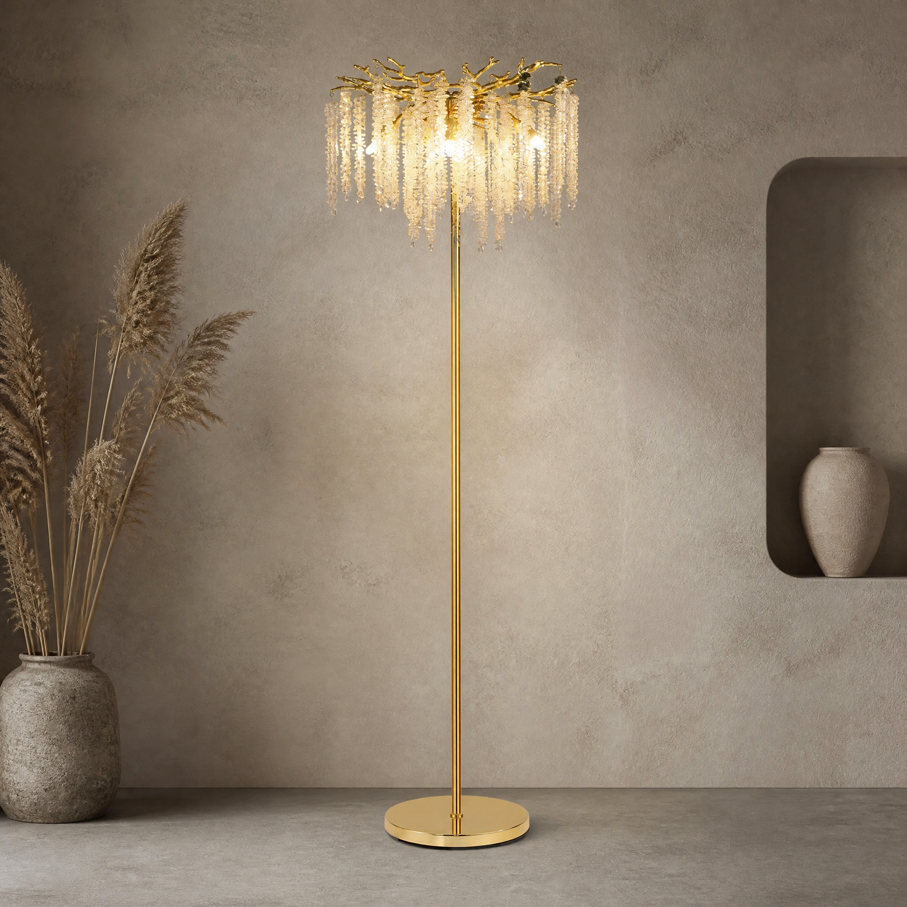 Plastic-Ginkgo Leaf Pendant Light 1500 - Gold