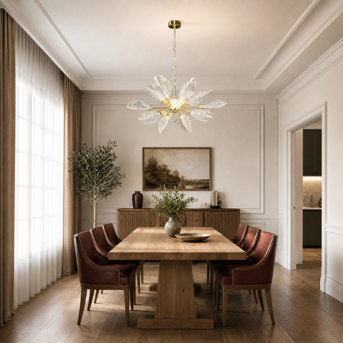 Platinum Leaf Chandelier L1000 - Gold (New Color)