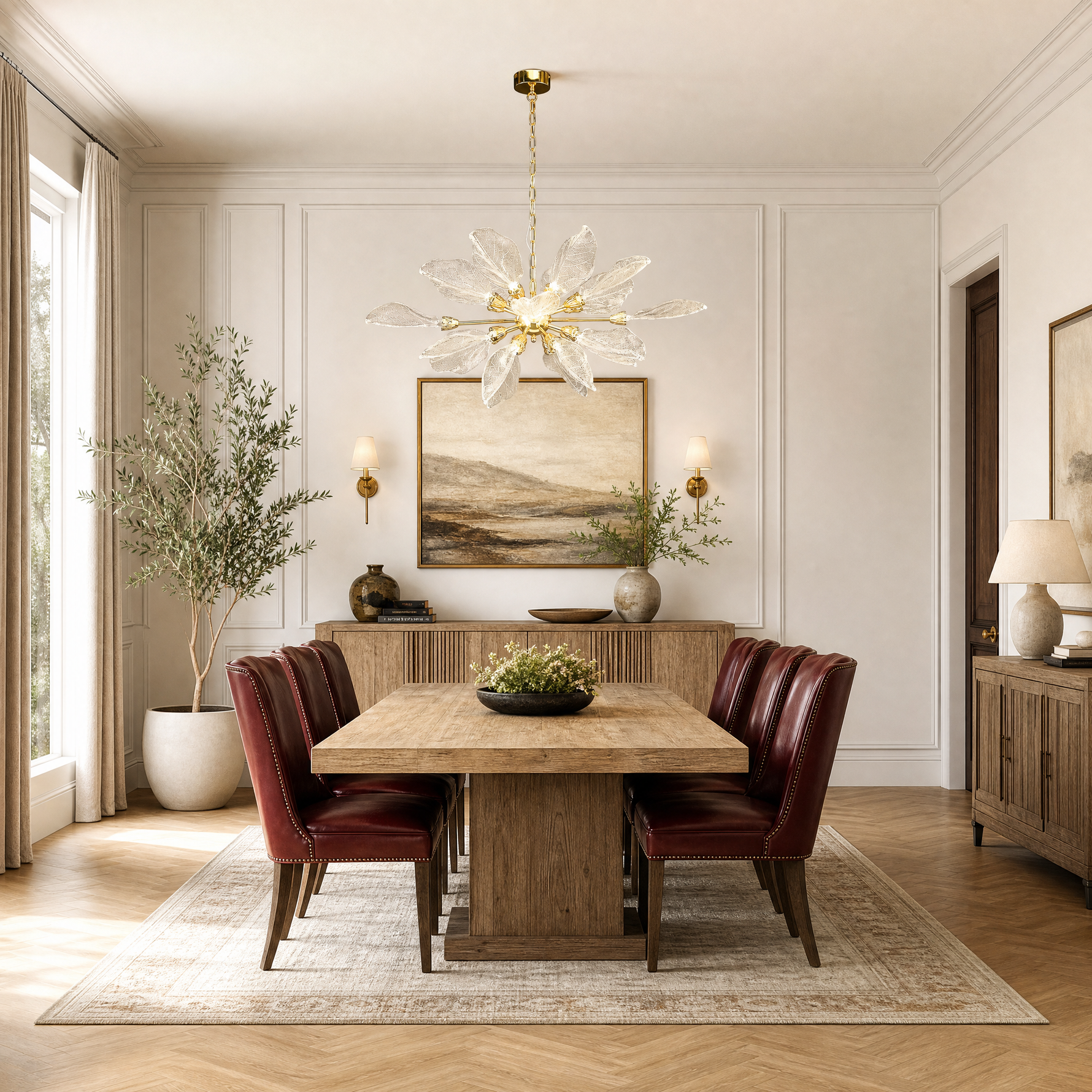 Platinum Leaf Chandelier L1000 - Gold (New Color)