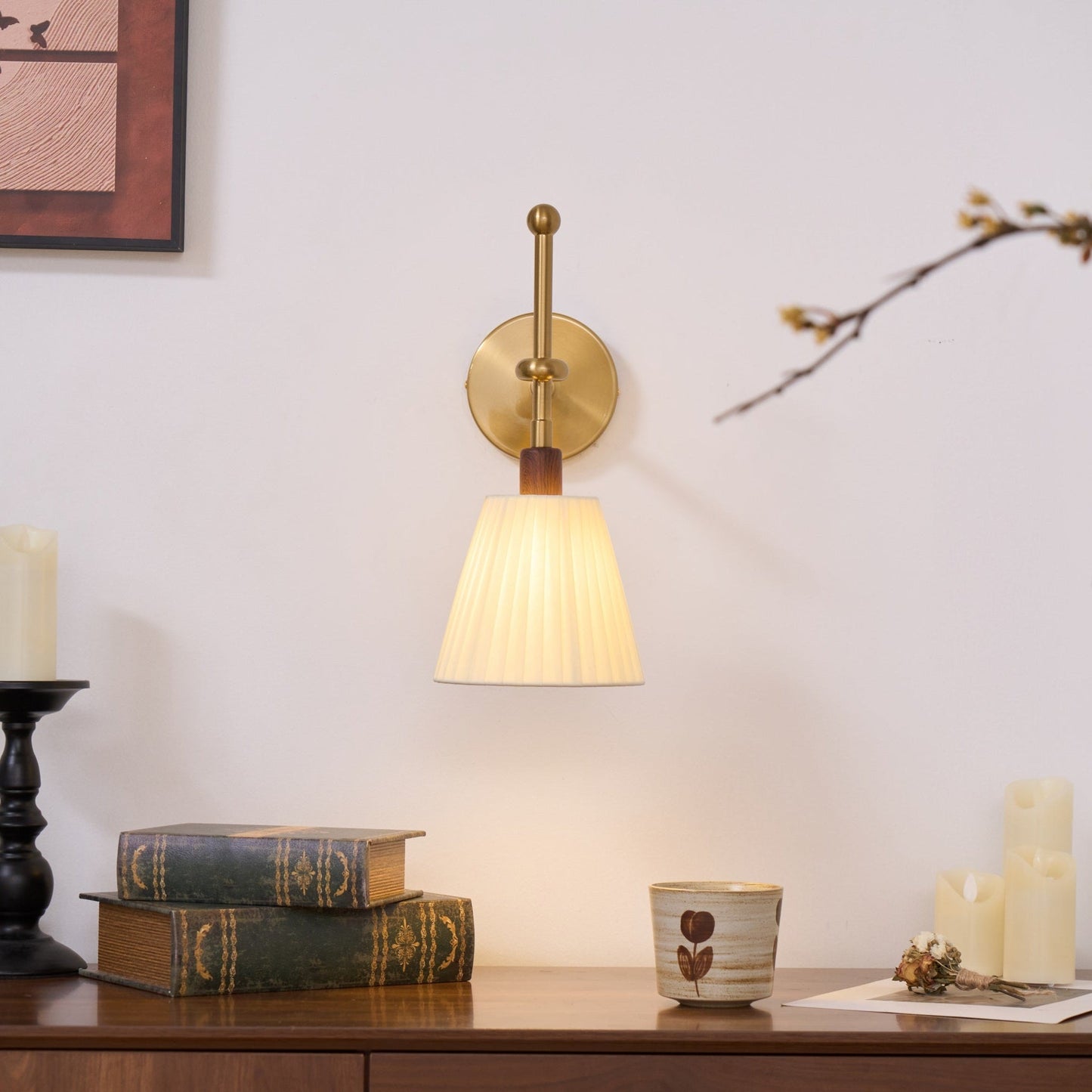Pleated Fabric Wall Lamp - YIOSI