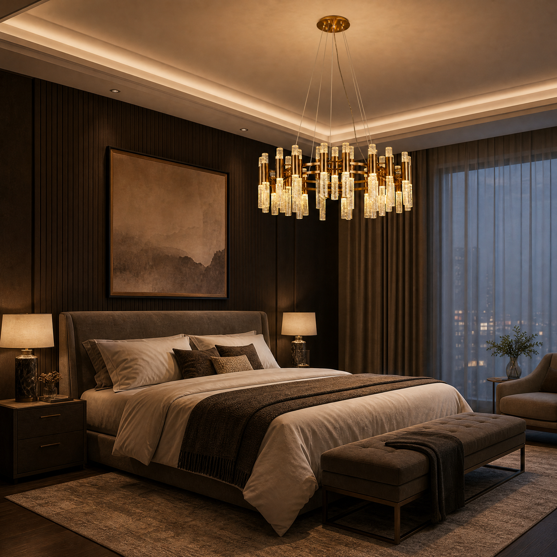 Pomello Brass Halo Chandelier