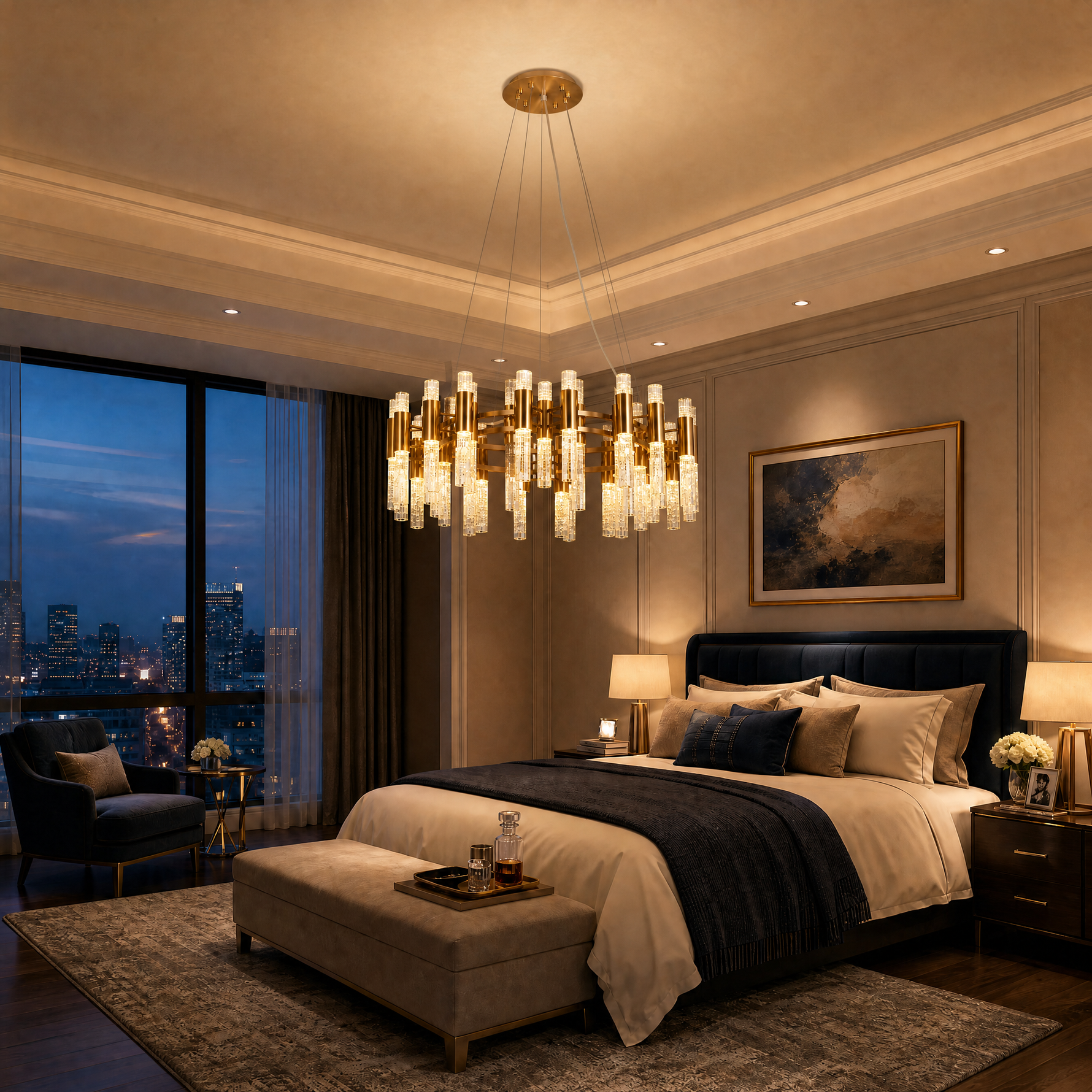 Pomello Brass Halo Chandelier